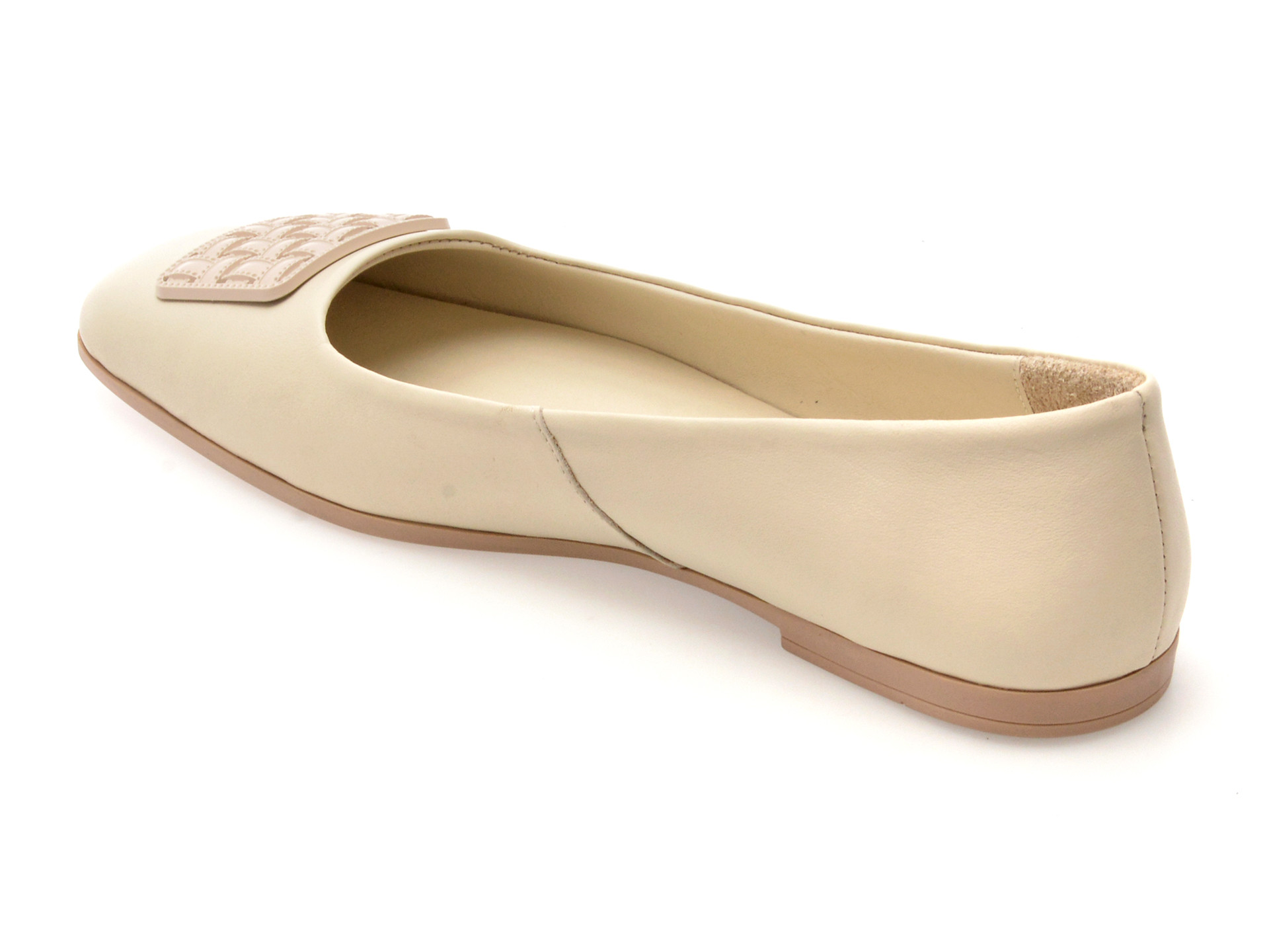 Balerini IMAGE albi, 3562400, din piele naturala