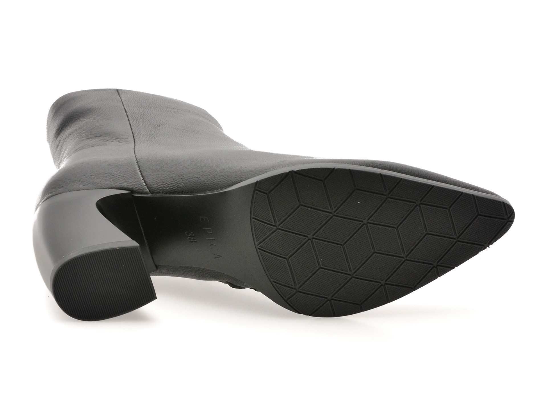 Botine elegante EPICA negre, B233, din piele naturala