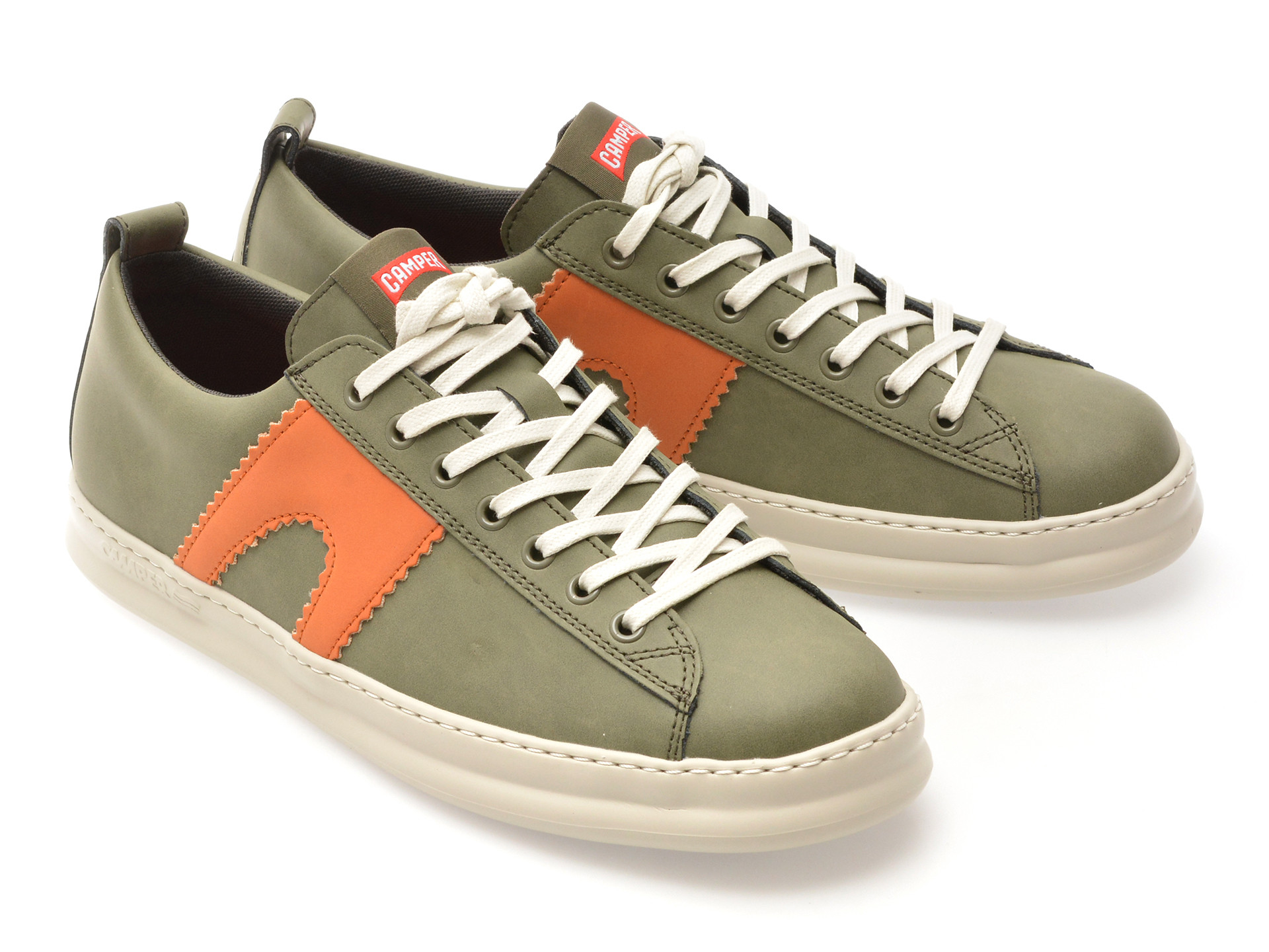 Pantofi sport CAMPER verzi, RUNNER, din piele naturala