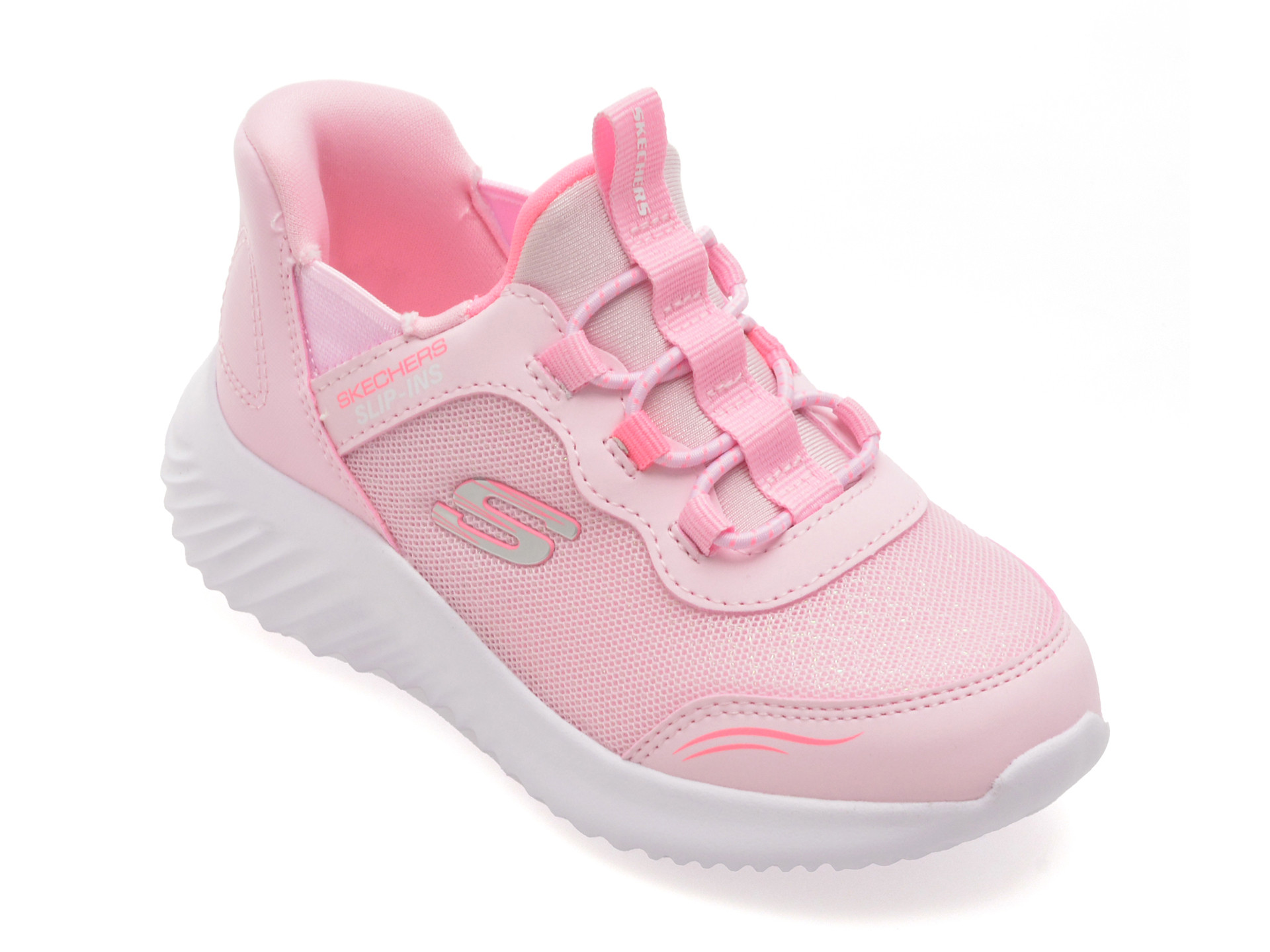 Pantofi sport SKECHERS roz, BOUNDER, din material textil