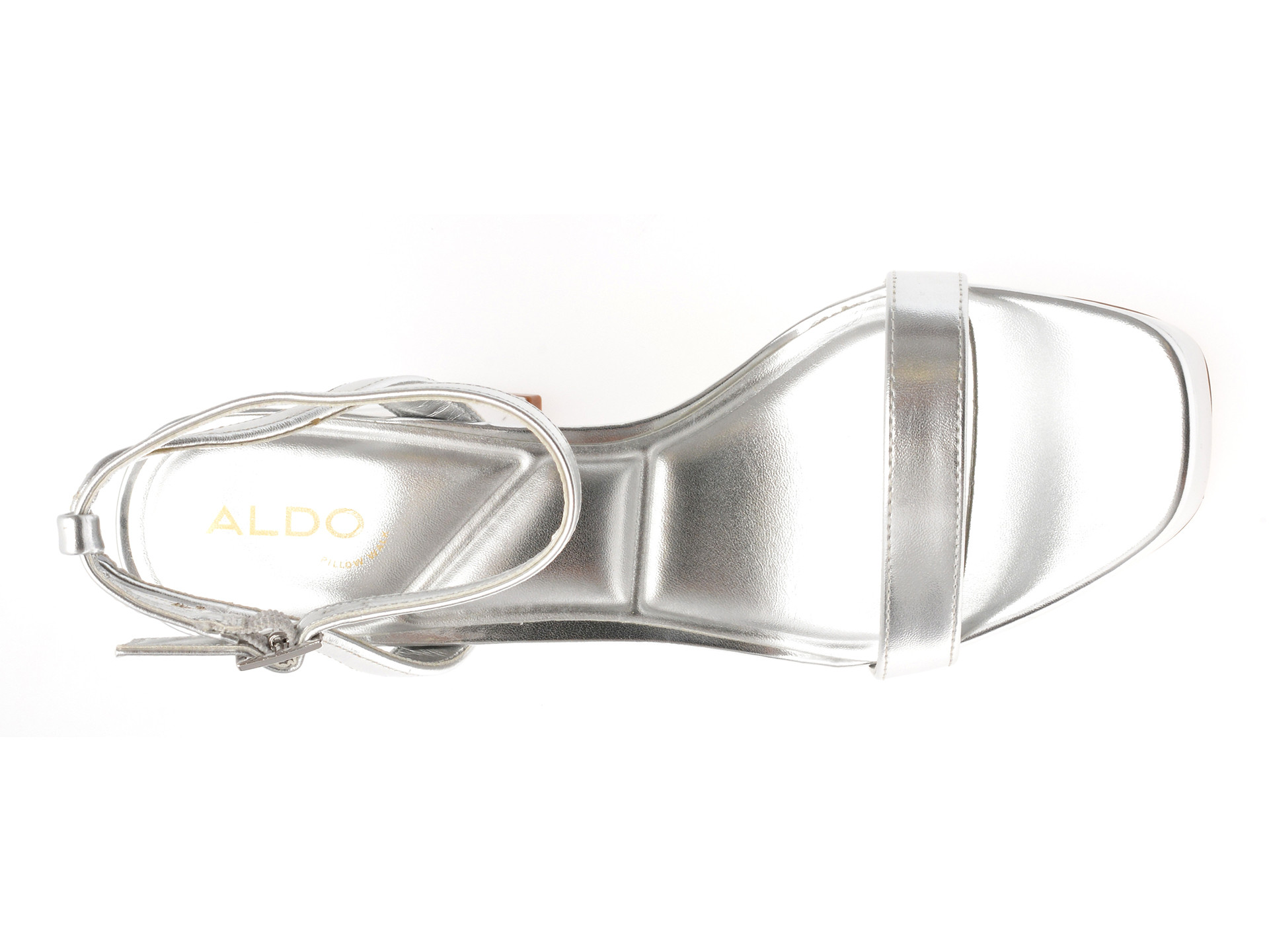 Sandale elegante ALDO argintii, VALALANNON 040, din piele ecologica