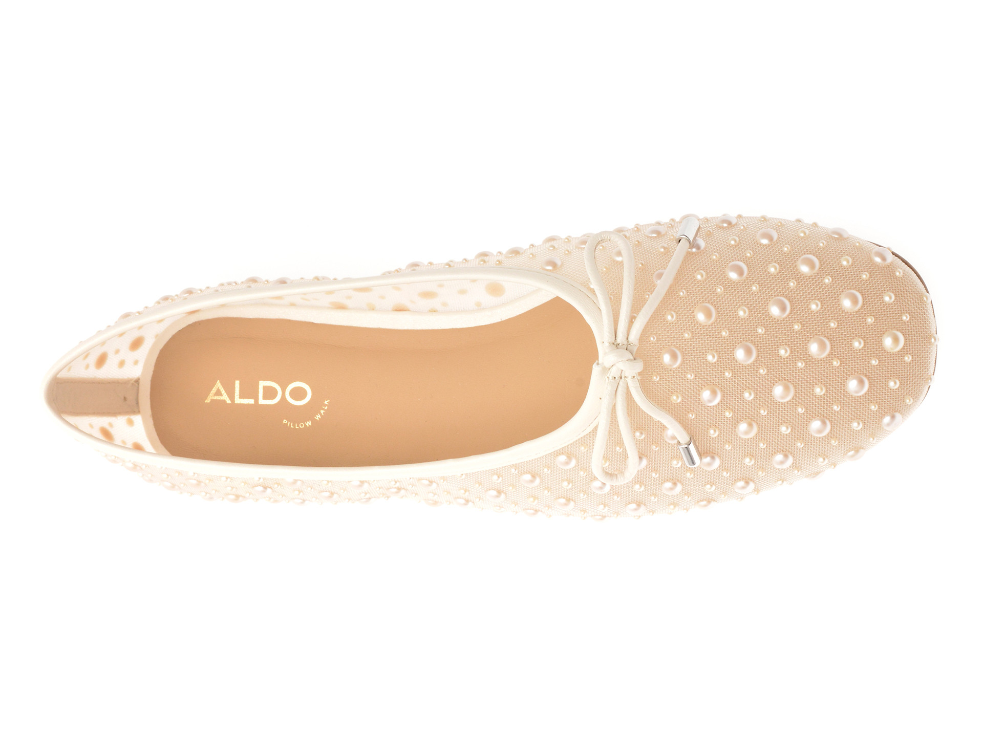 Balerini ALDO albi, JOSELIE 121, din material textil