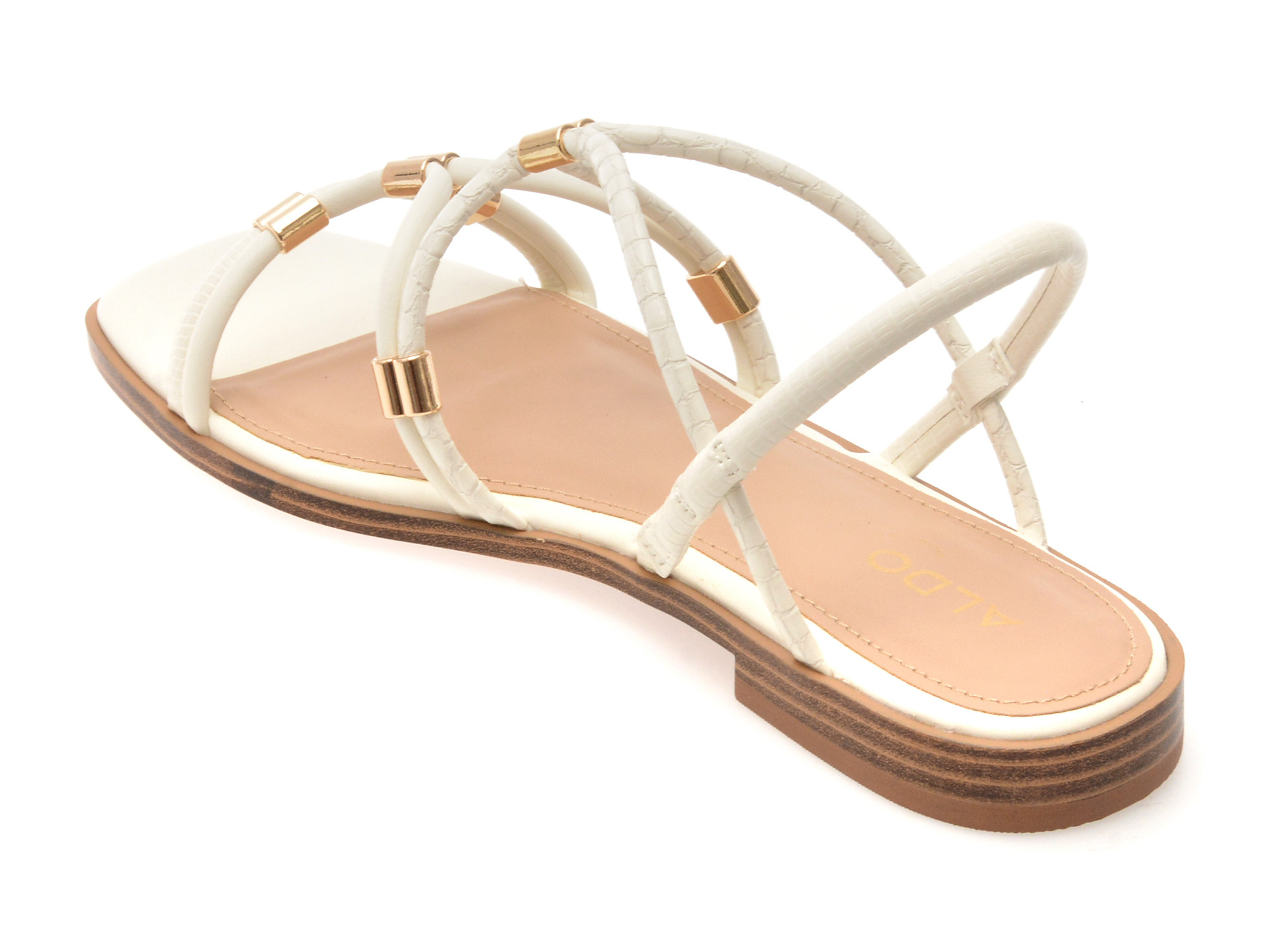 Sandale ALDO albe, BYCHAN 100, din piele ecologica