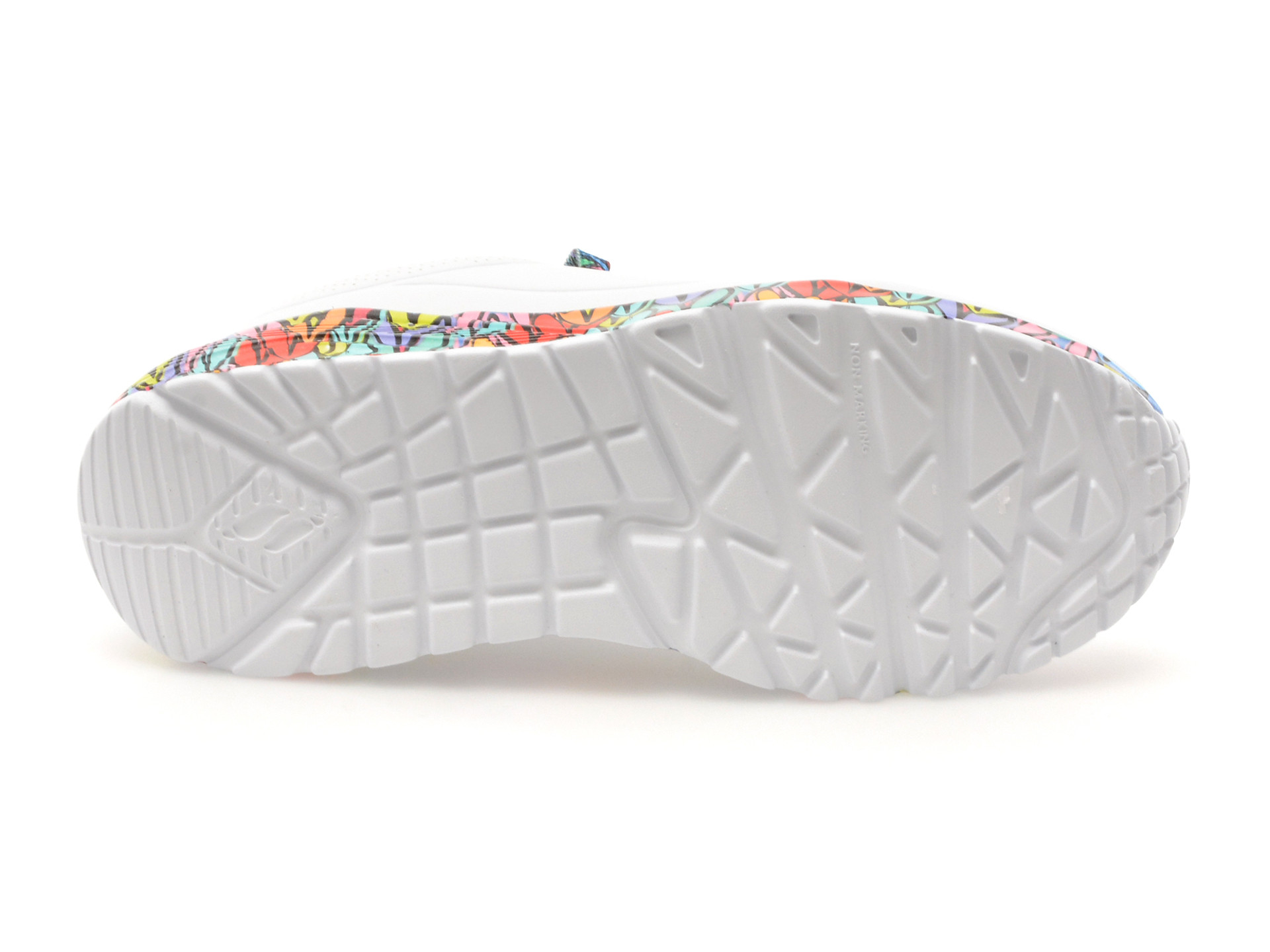 Pantofi sport SKECHERS albi, UNO LITE, din piele ecologica