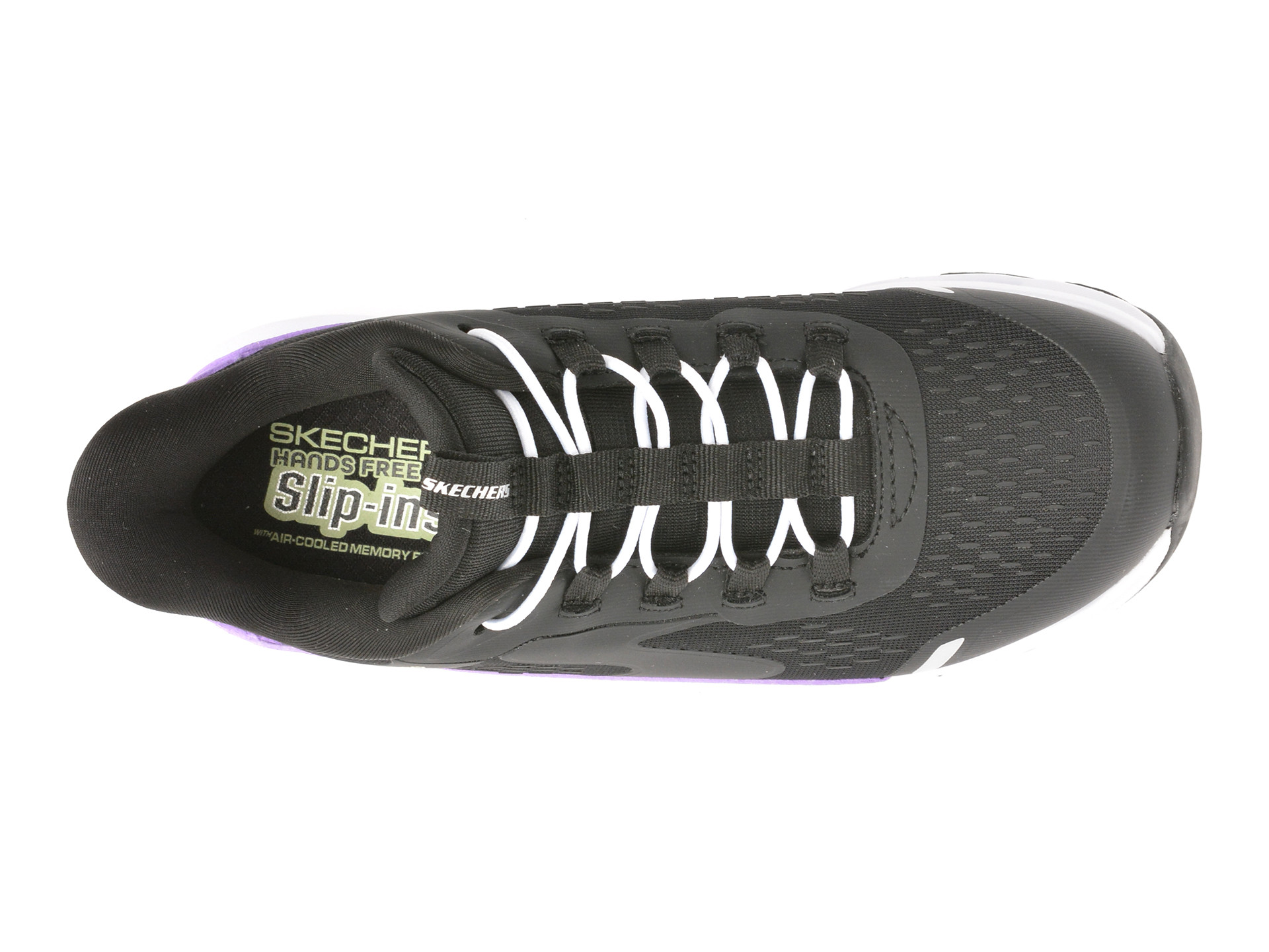 Pantofi sport SKECHERS negri, GLIDE-STEP, din material textil