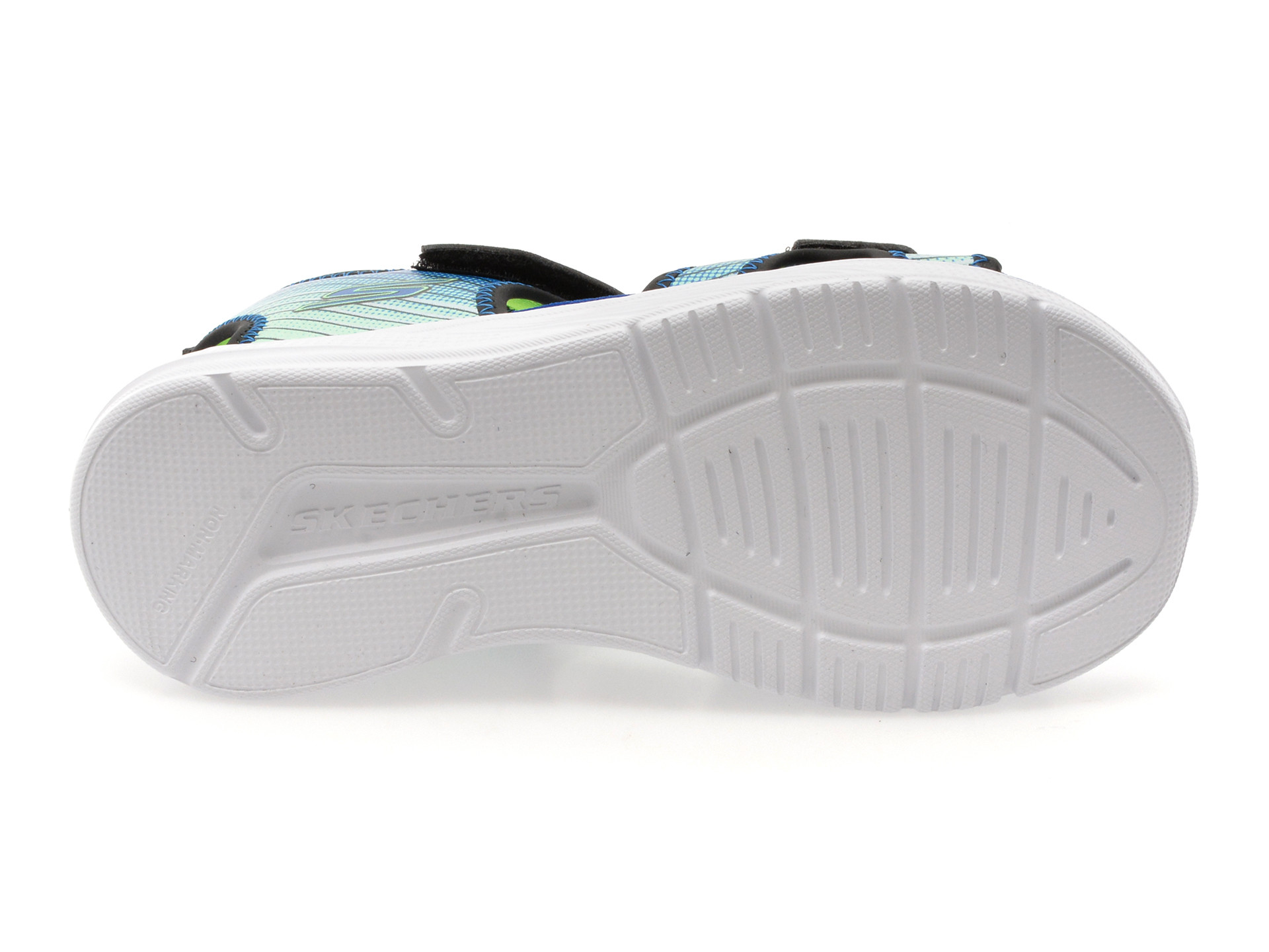 Sandale SKECHERS negre, MICROSPEC-SPLASH, din piele ecologica