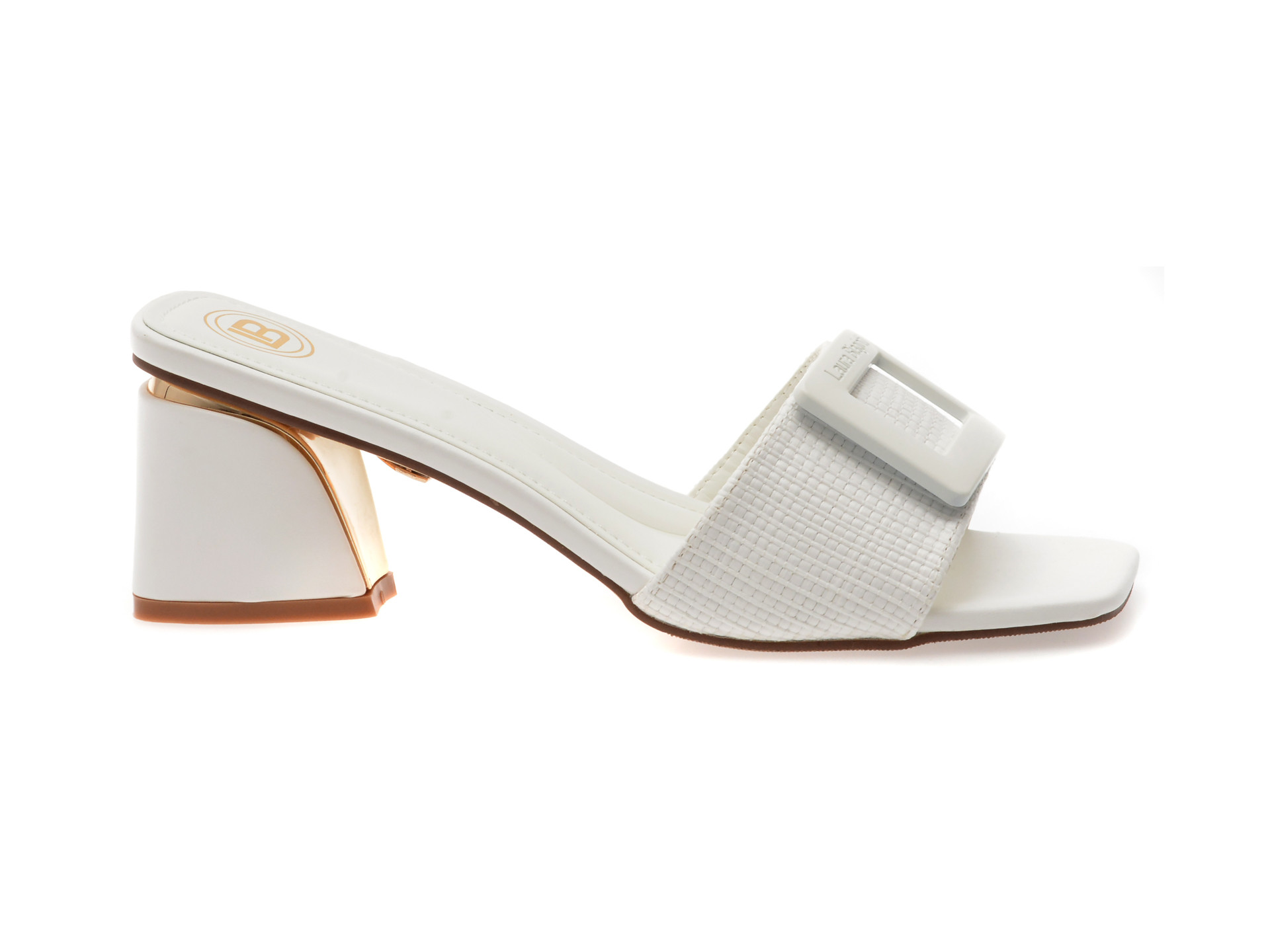 Papuci LAURA BIAGIOTTI albi, 9035, din material textil