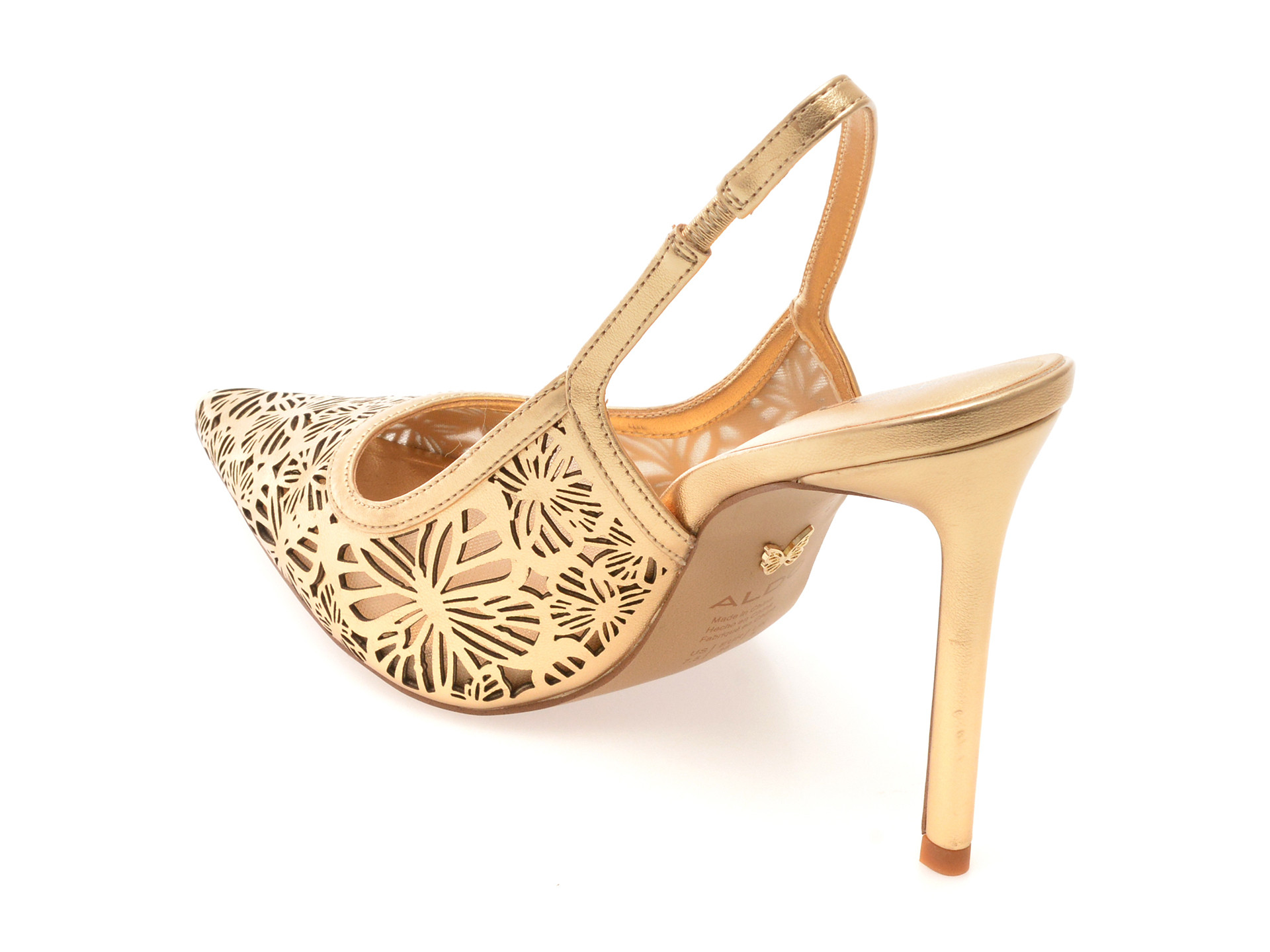 Pantofi eleganti ALDO aurii, MARCIANA 711, din piele ecologica