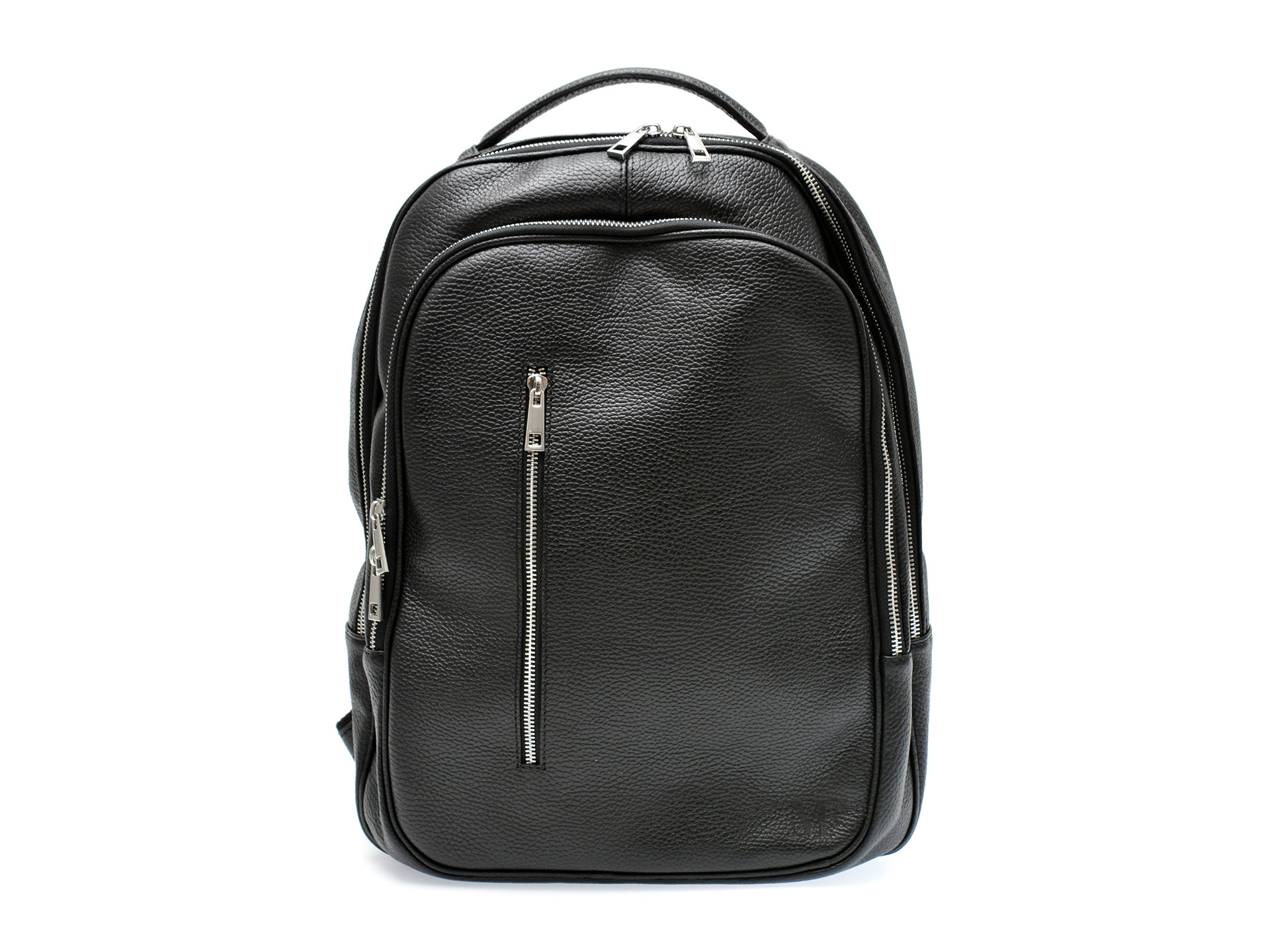 Rucsac MARIO FERRETTI negru, BB73, din piele naturala