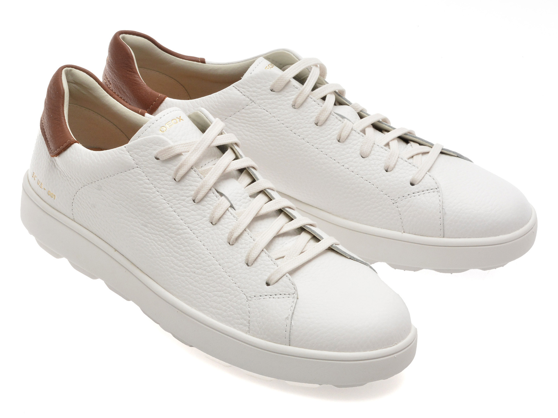 Pantofi sport GEOX albi, U55GPC, din piele naturala