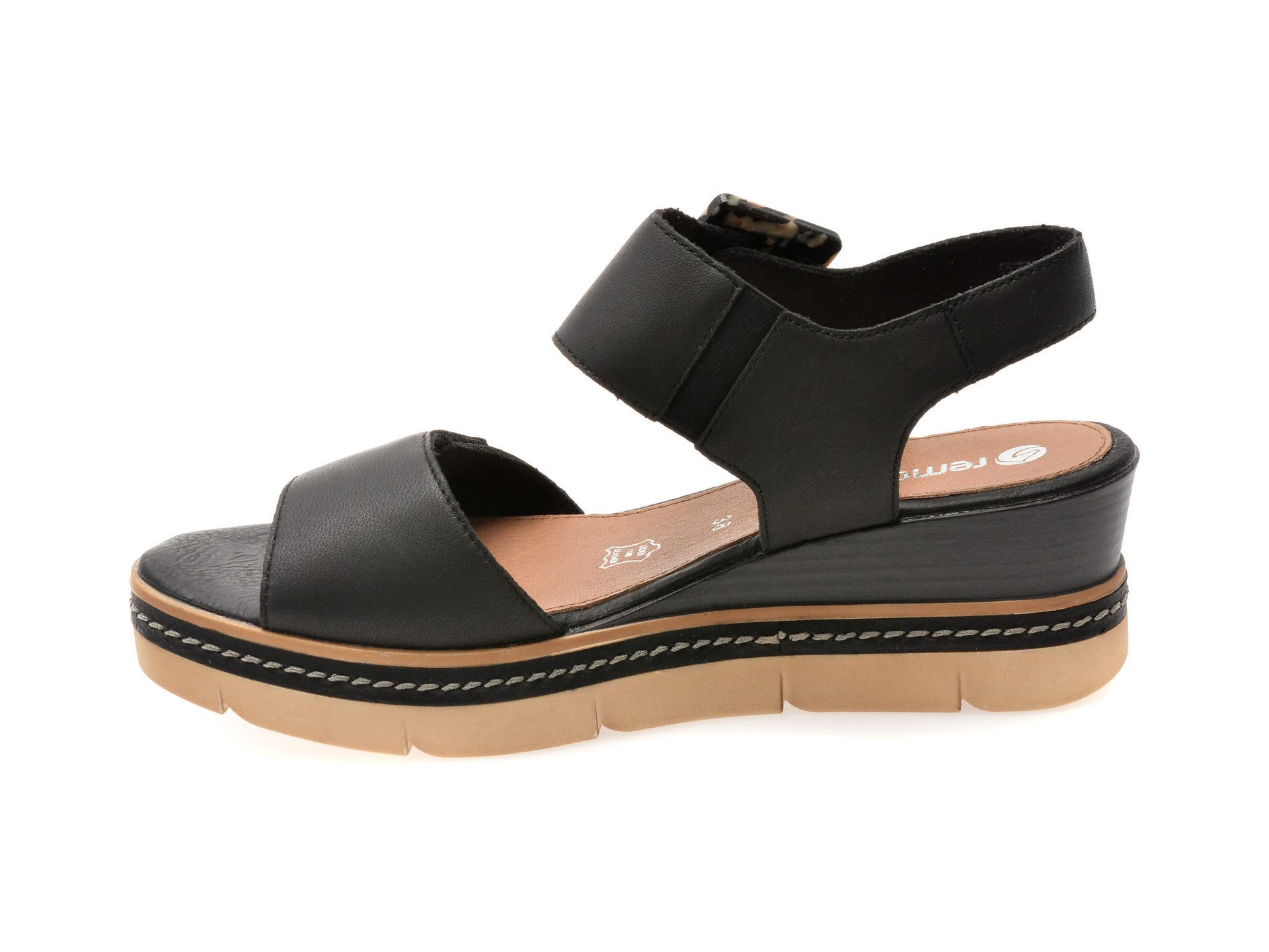 Sandale REMONTE negre, D2L53, din piele naturala