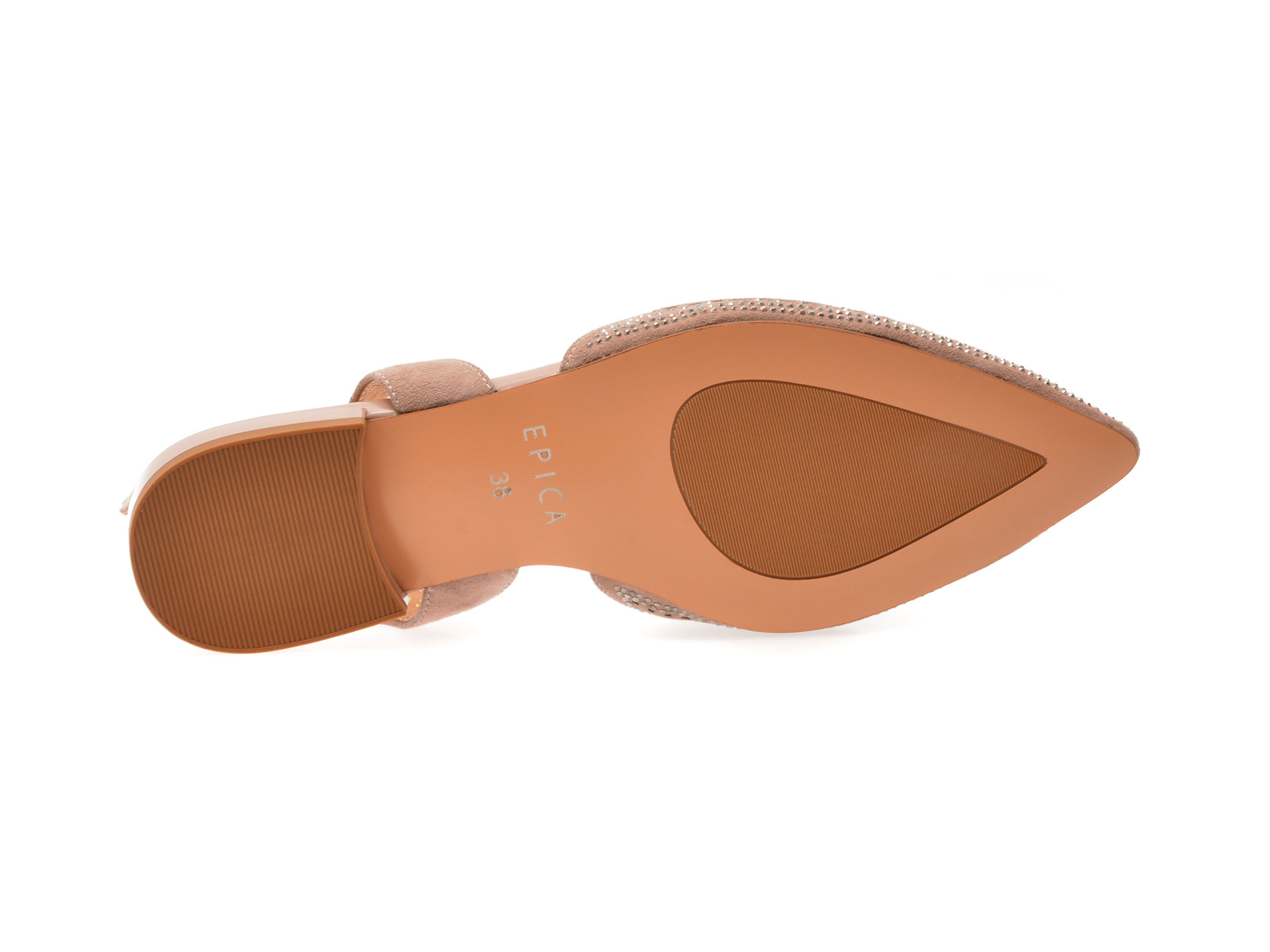 Pantofi EPICA nude, K852, din piele intoarsa