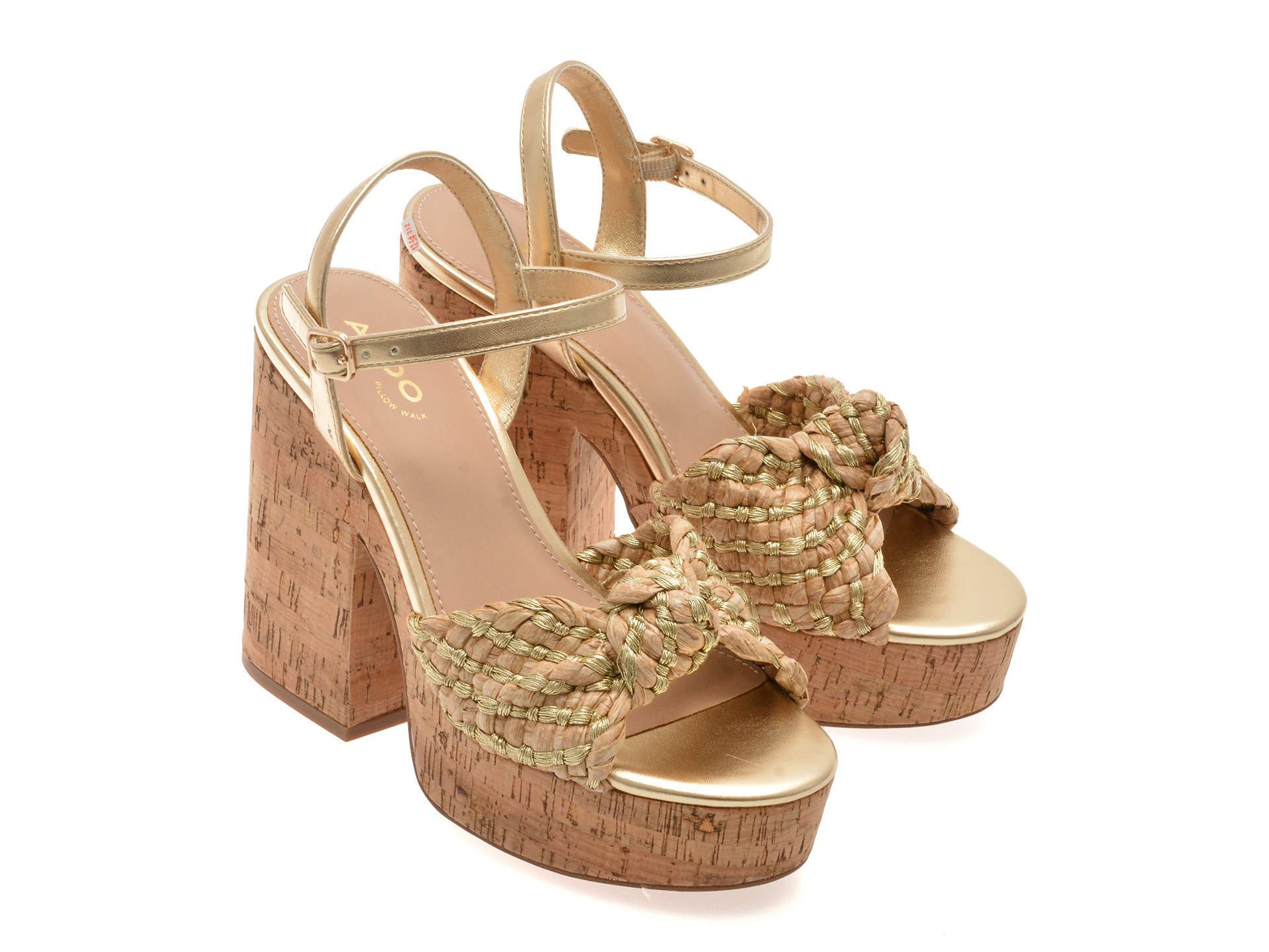 Sandale ALDO aurii, ULIALDAN 710, din material textil