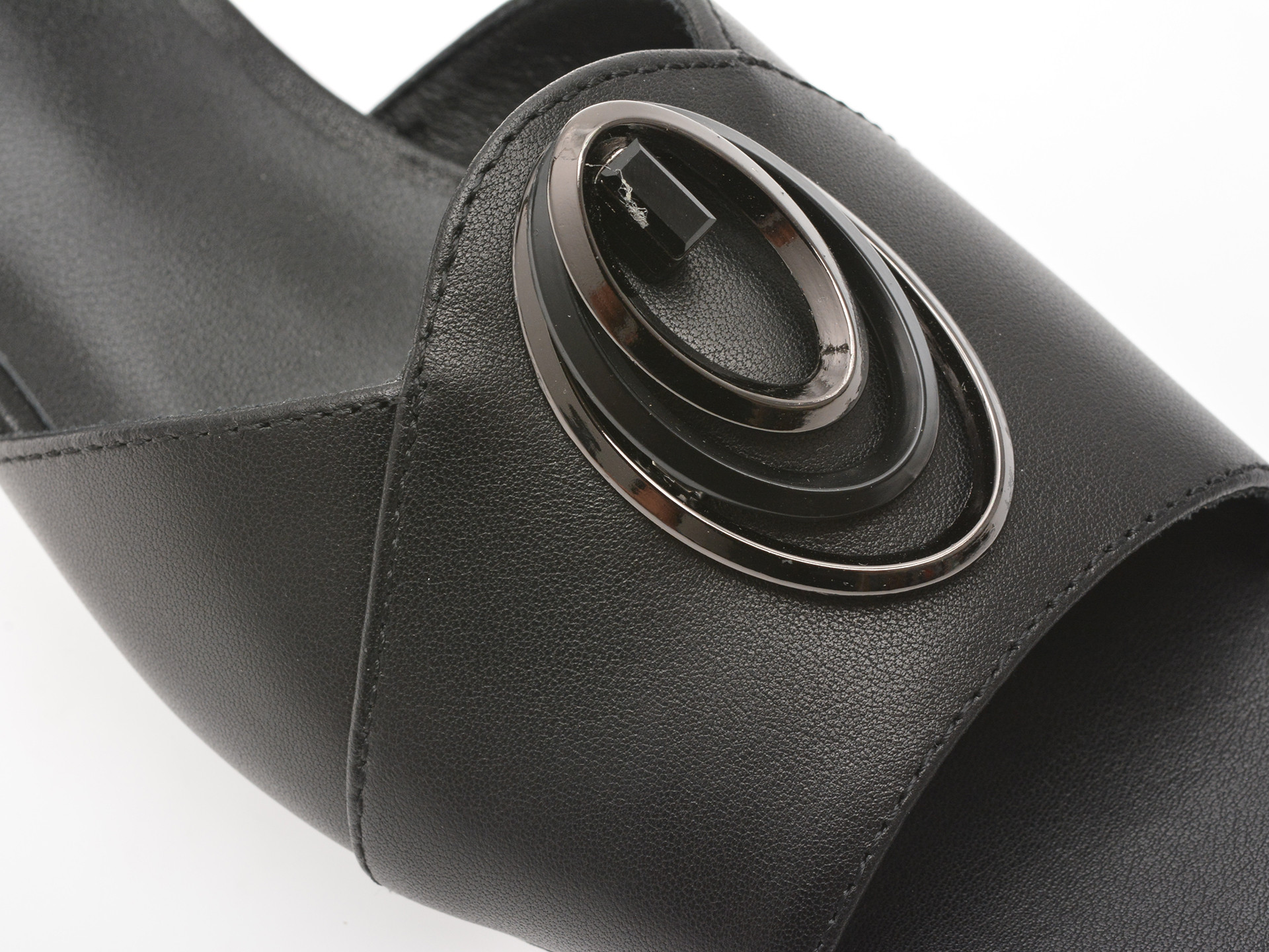 Sandale IMAGE negre, 201508, din piele naturala