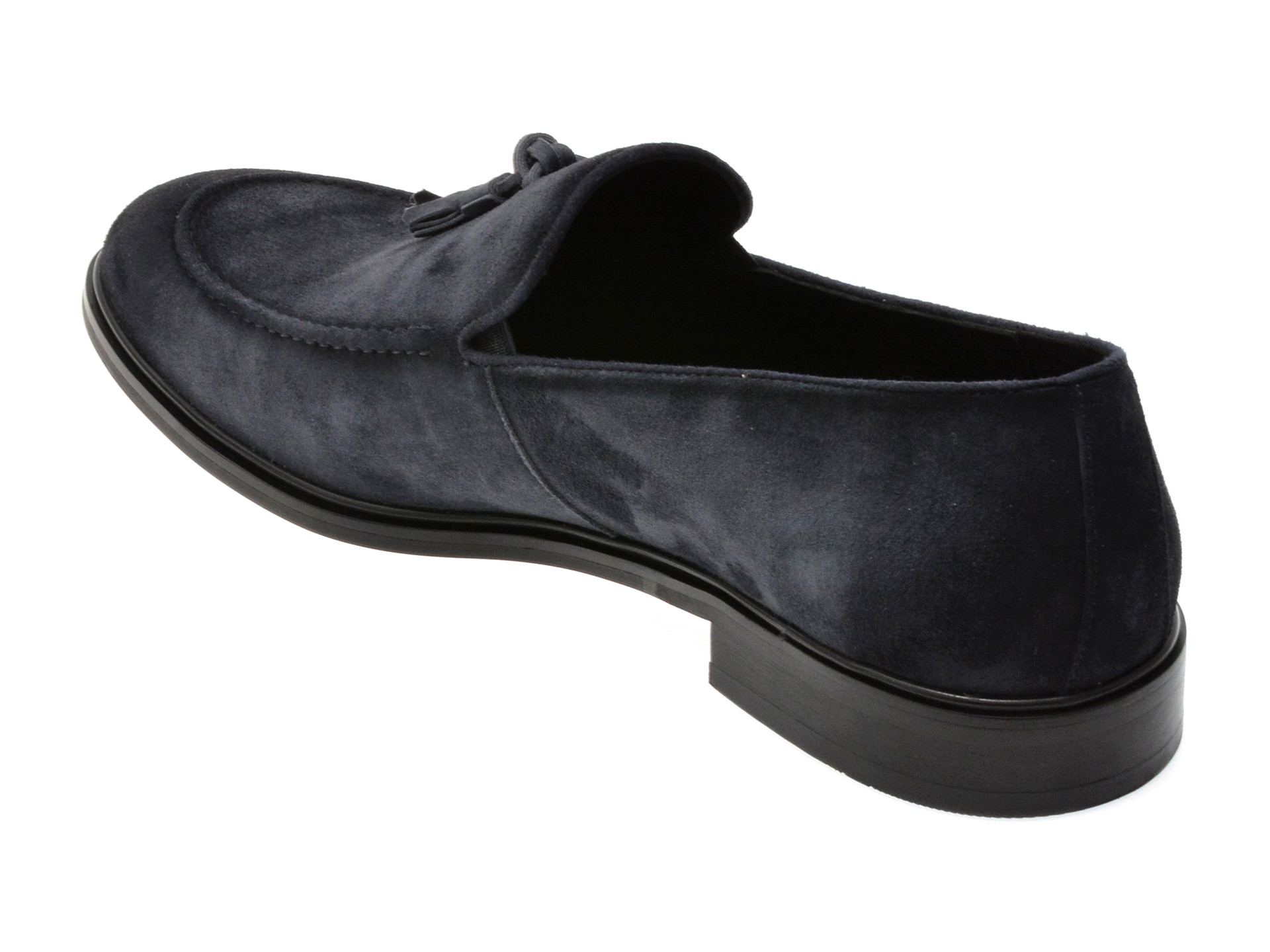 Mocasini eleganti EPICA albastri, J8365, din piele intoarsa