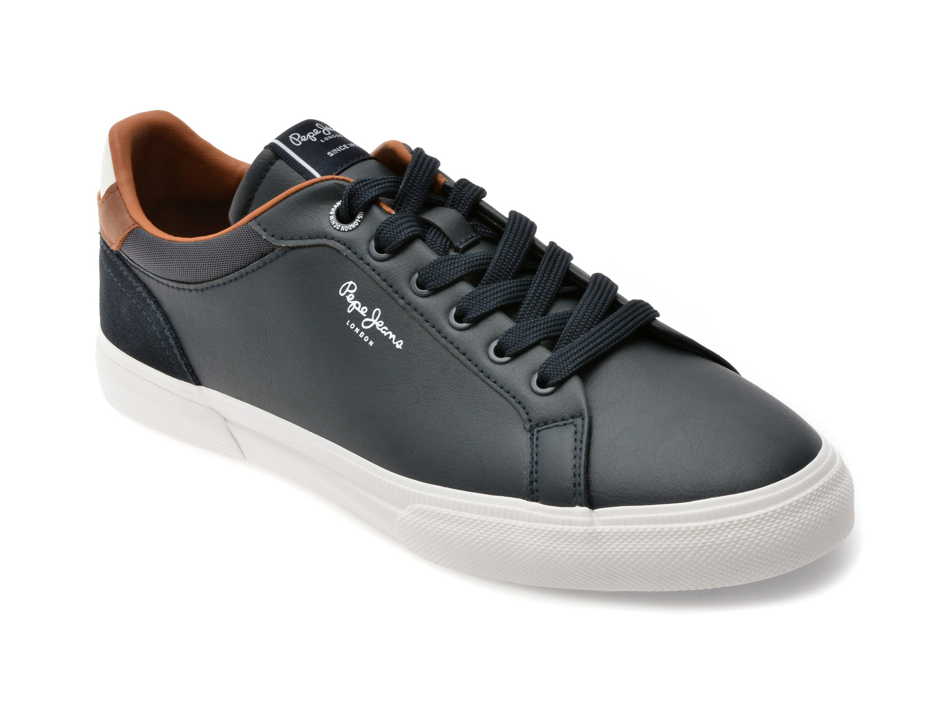 Pantofi sport PEPE JEANS bleumarin, KENTON COURT , din piele ecologica