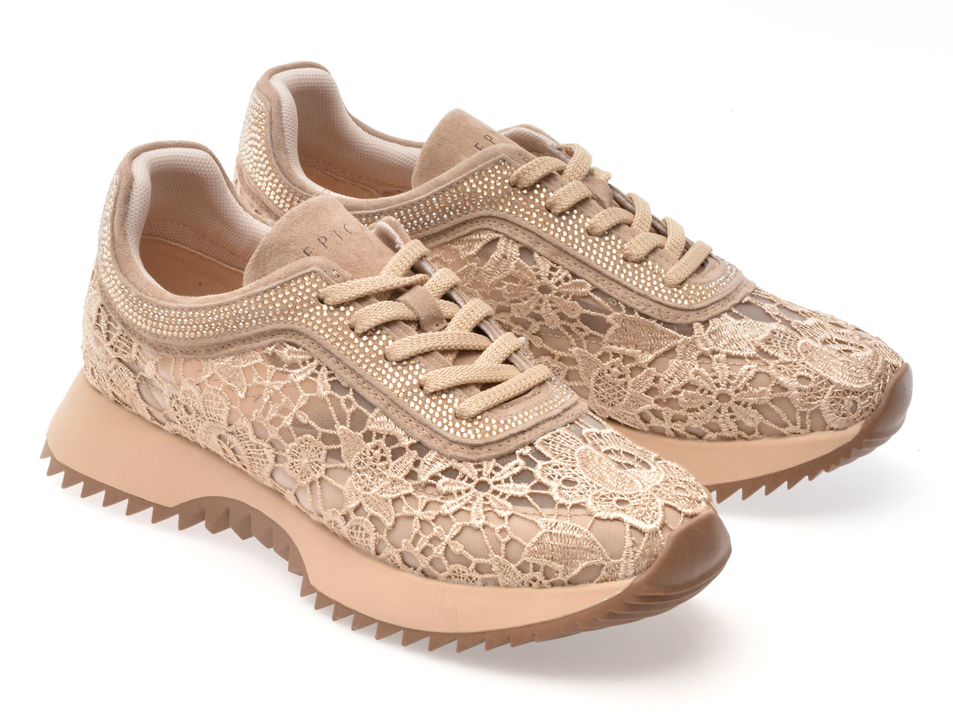 Pantofi sport EPICA nude, QS663, din material textil