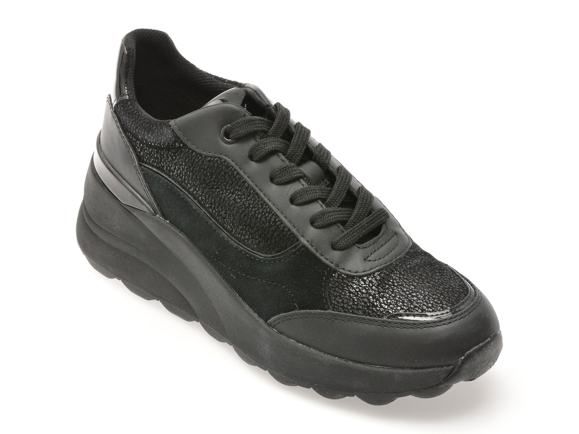 Pantofi sport GEOX negri, D45WAA, din piele naturala