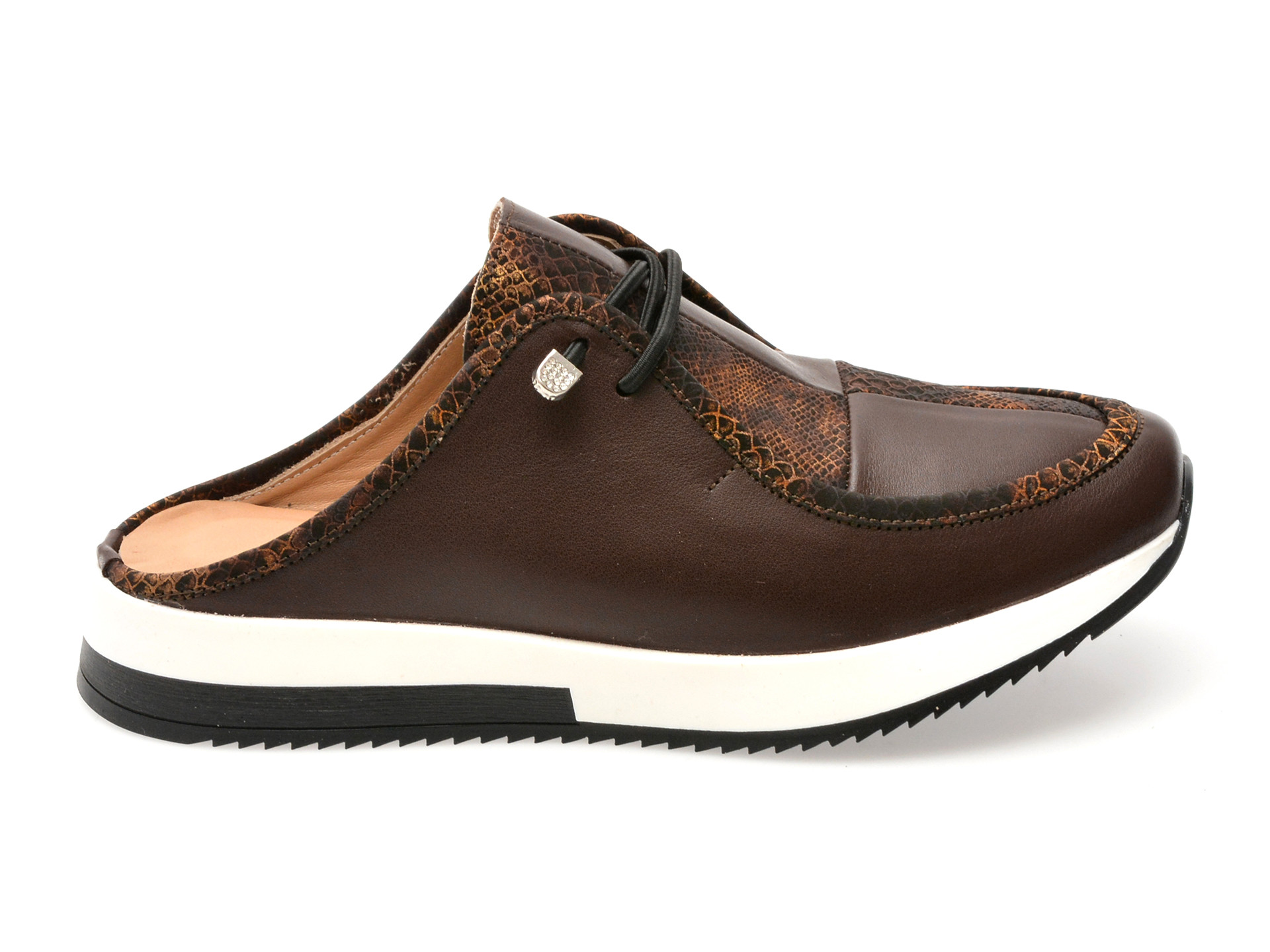 Papuci EPICA negri, 241Y100, din piele naturala