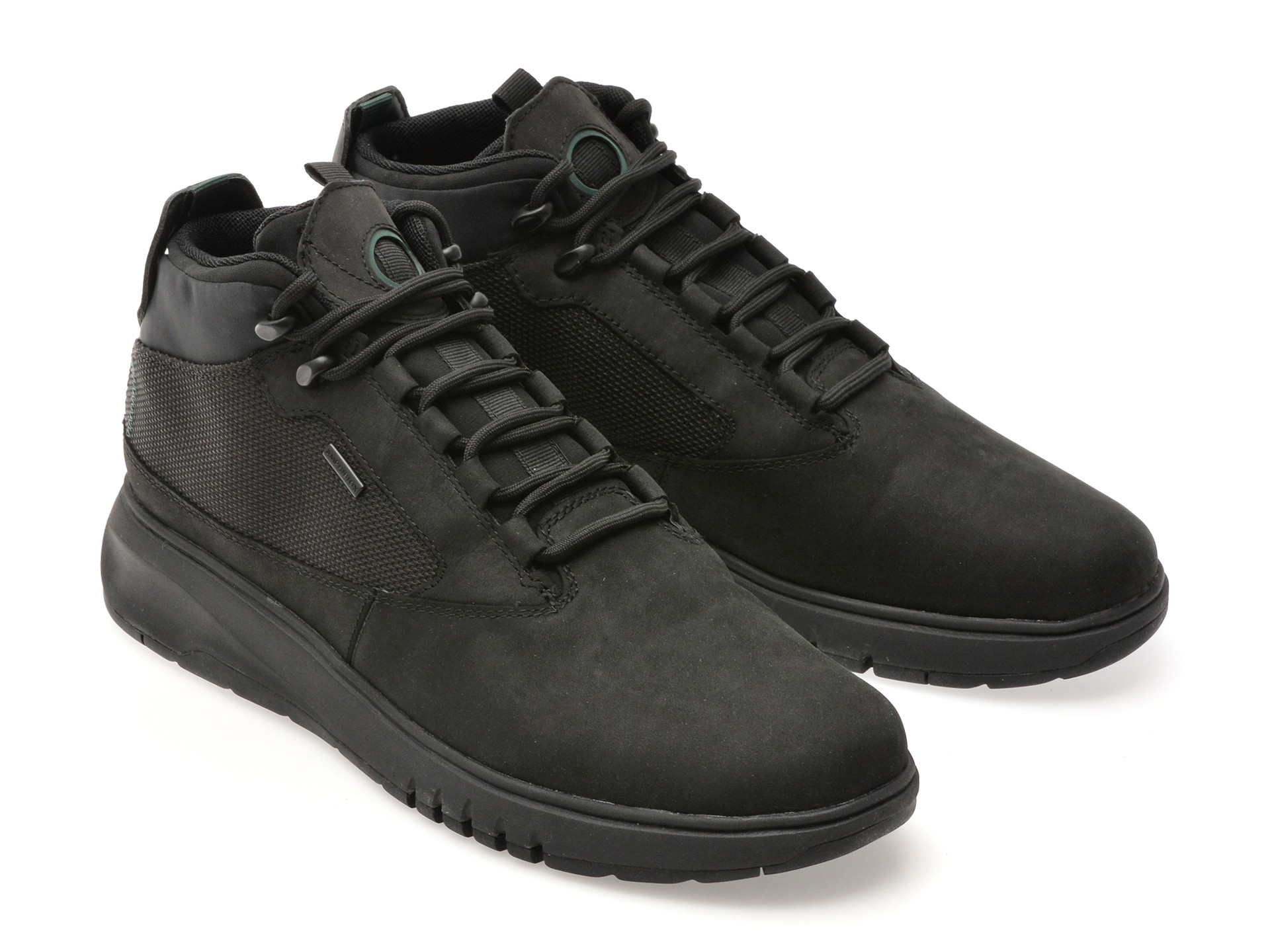 Ghete GEOX negre, U36APA, din piele naturala