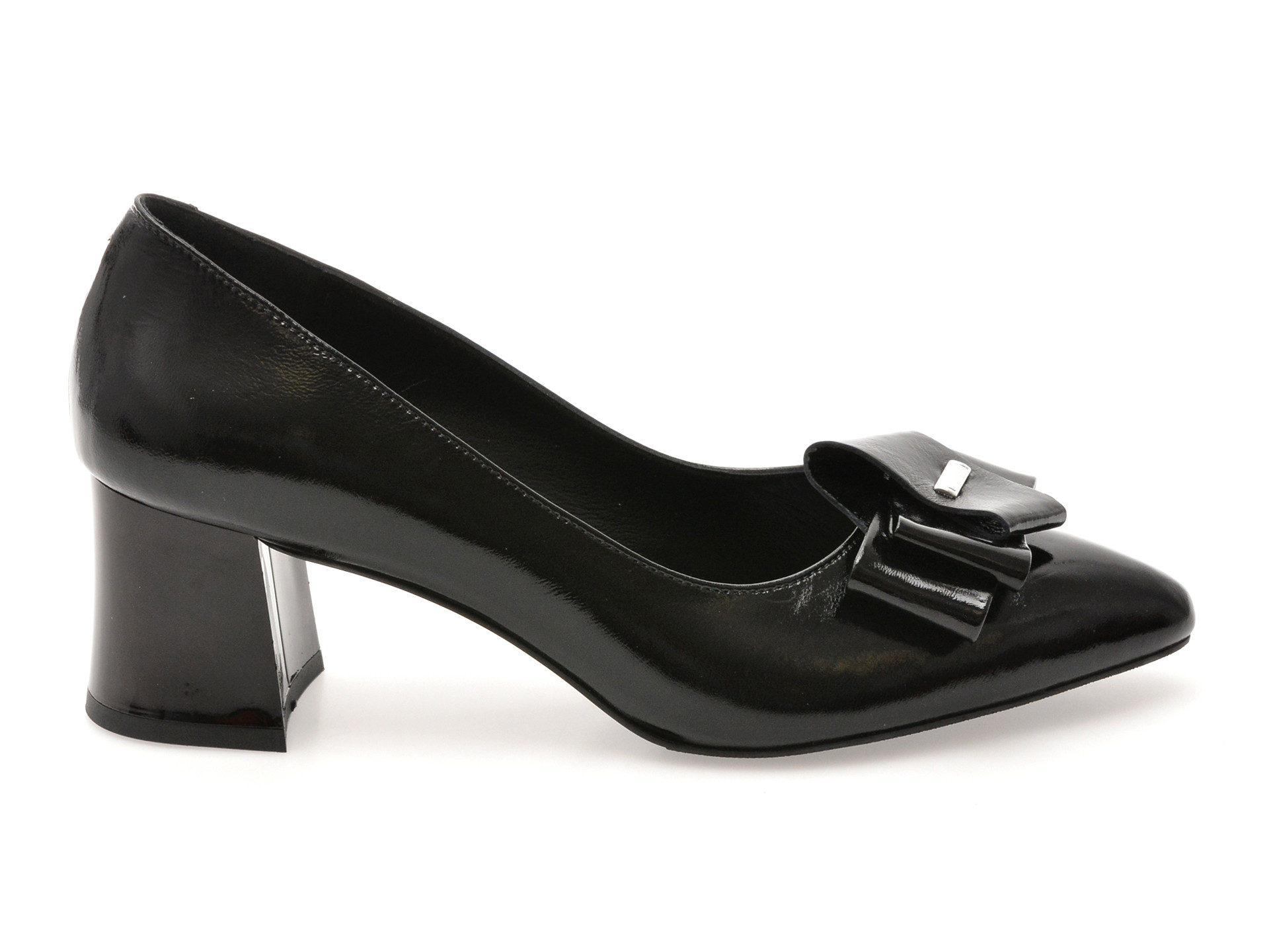 Pantofi IMAGE negri, 619138, din piele naturala lacuita