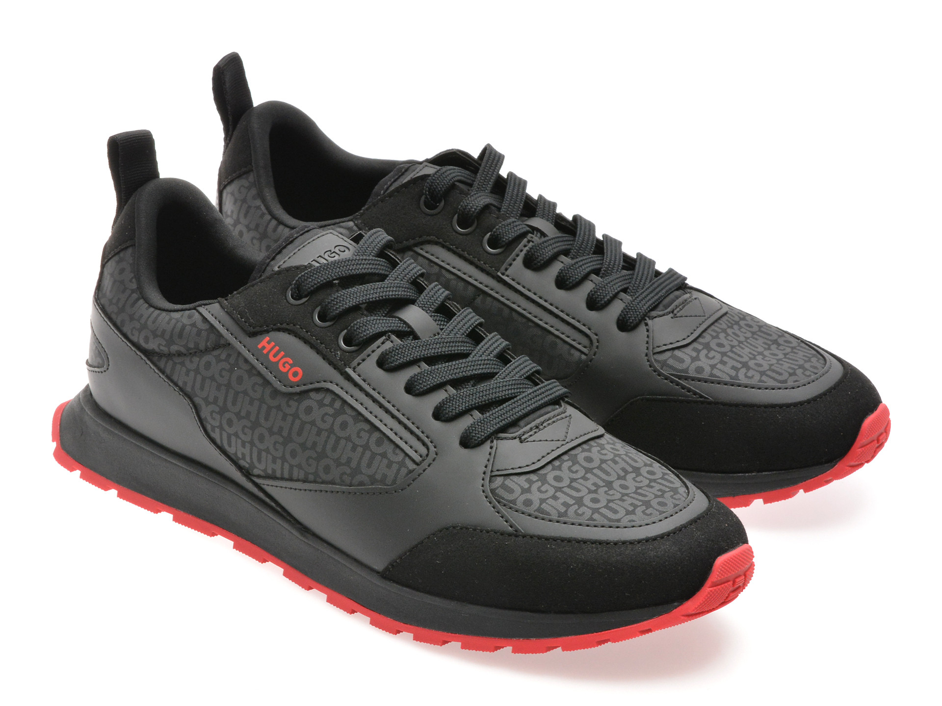 Pantofi sport HUGO negri, 6205, din material textil