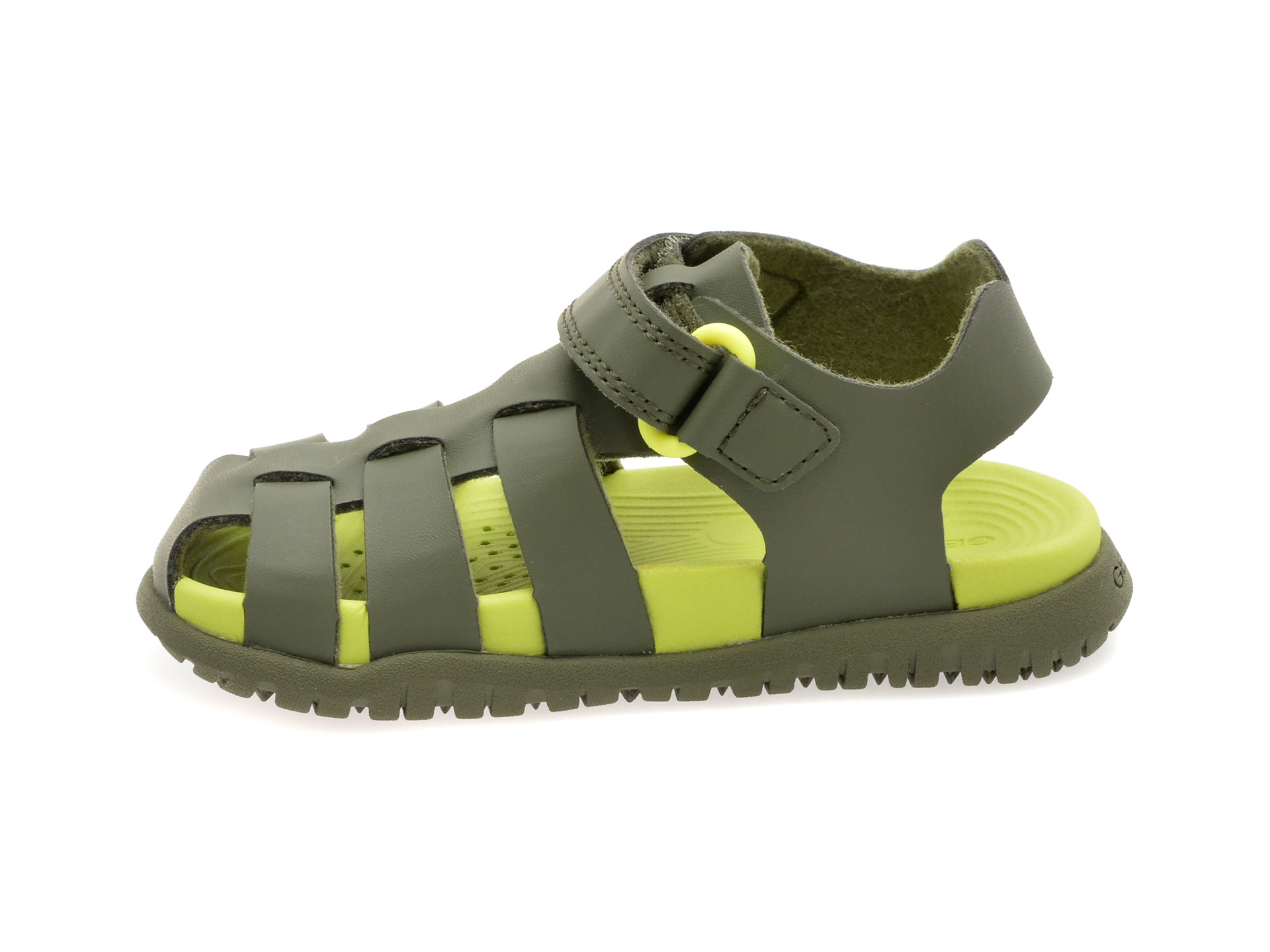 Sandale GEOX verzi, B556AA, din piele ecologica