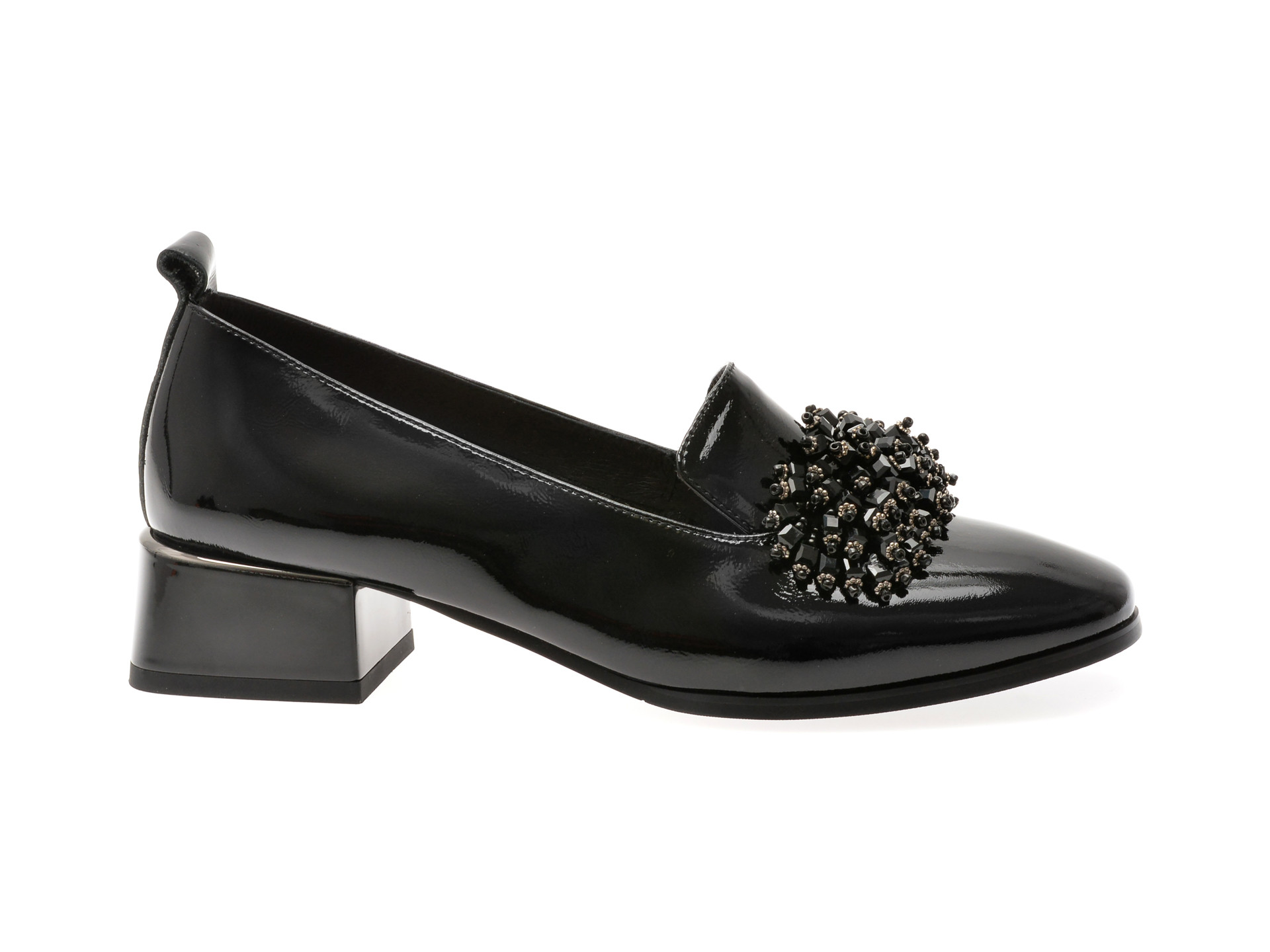 Pantofi EPICA negri, 3433, din piele naturala lacuita