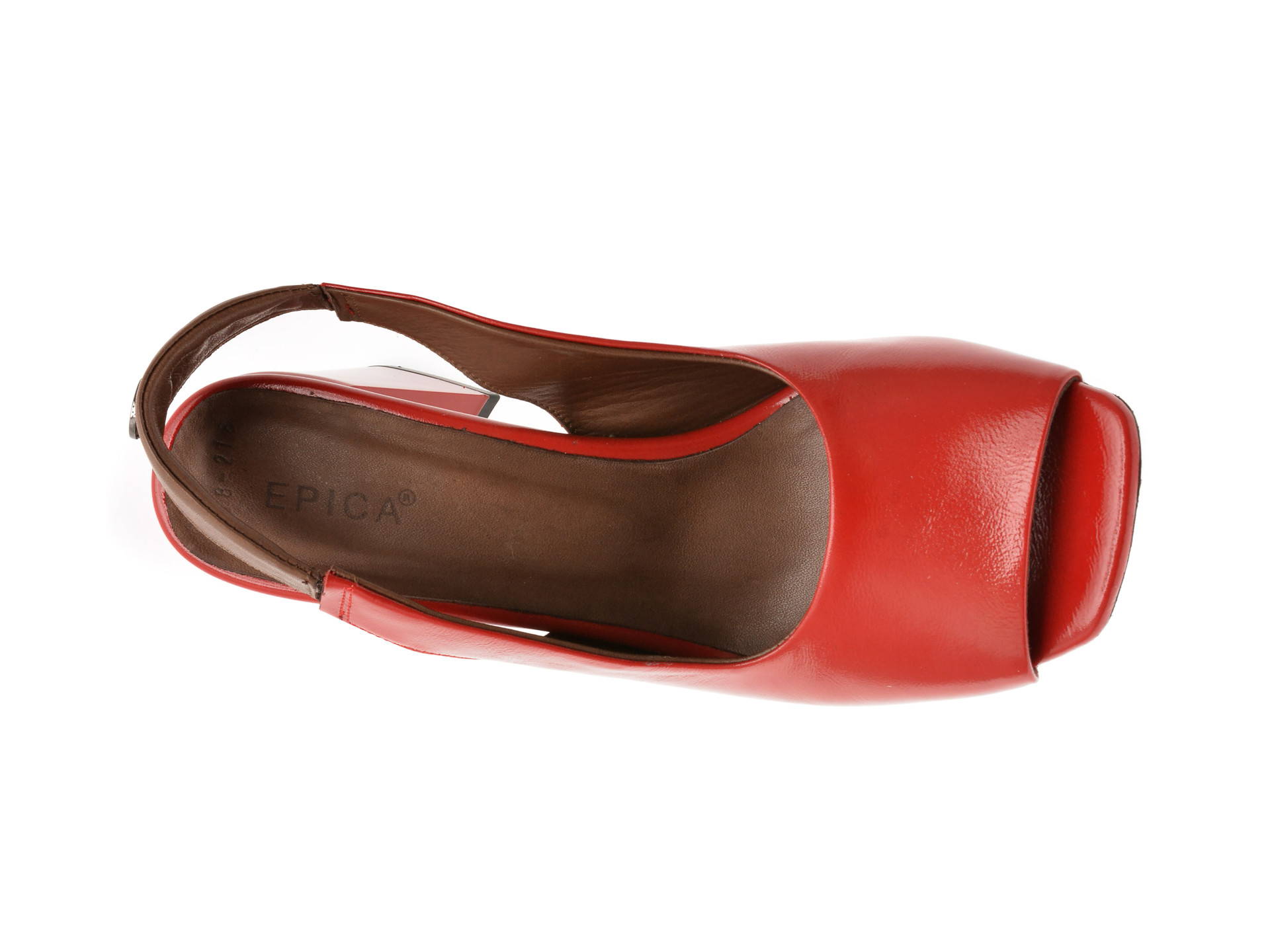 Sandale EPICA rosii, 532258, din piele naturala lacuita