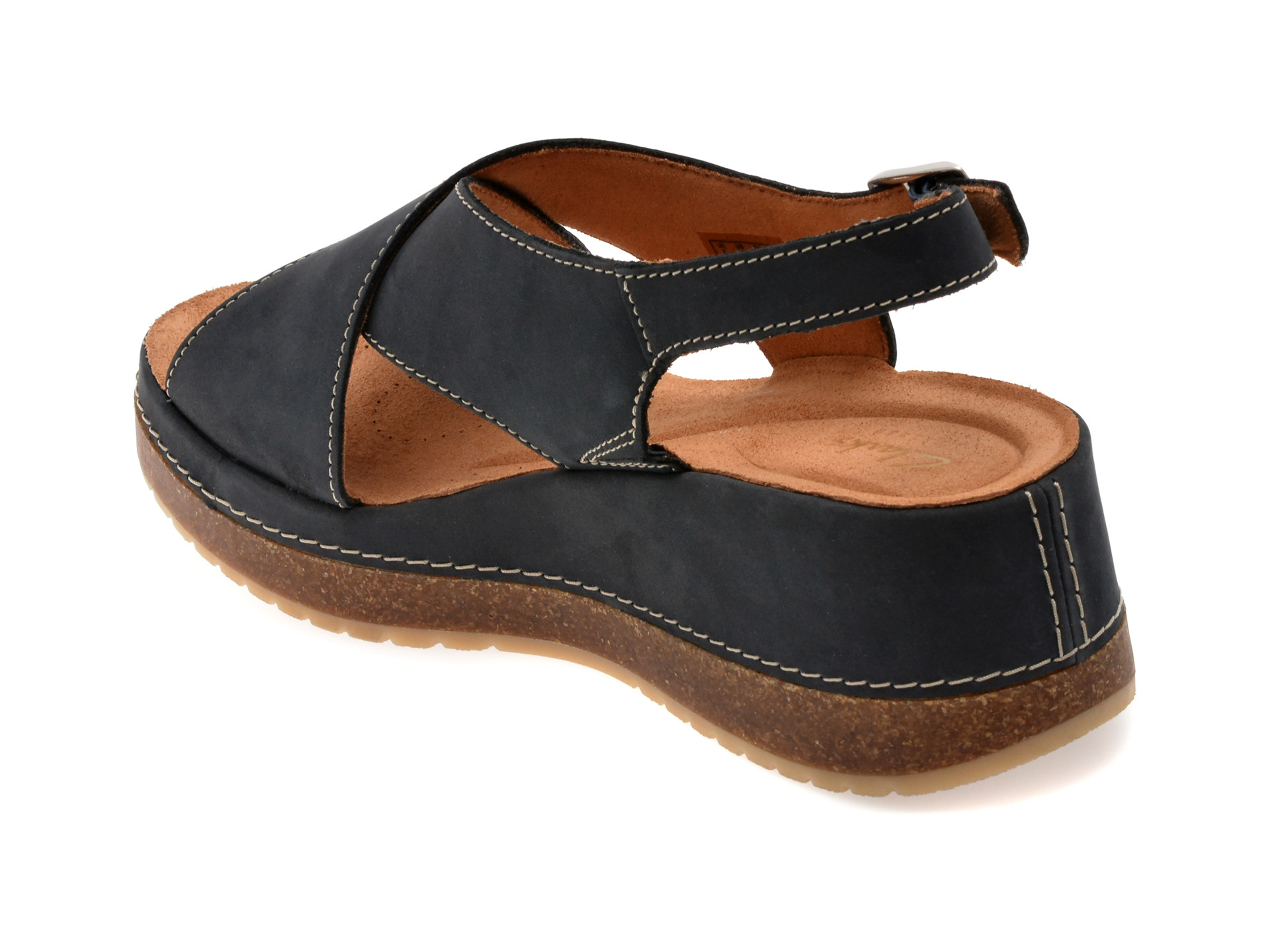 Sandale CLARKS bleumarin, KASSSTE, din nabuc