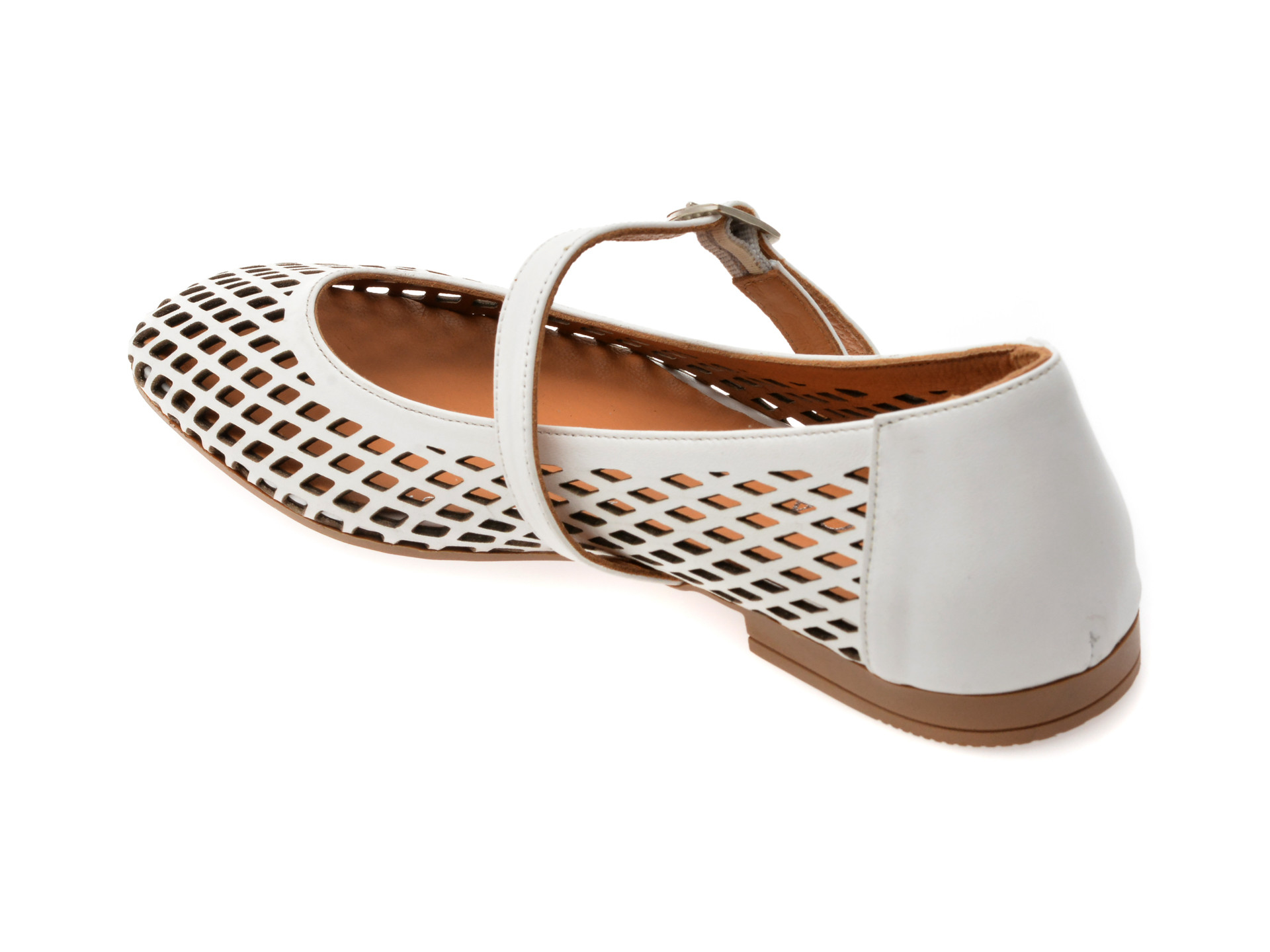 Balerini EPICA albi, 3512455, din piele naturala