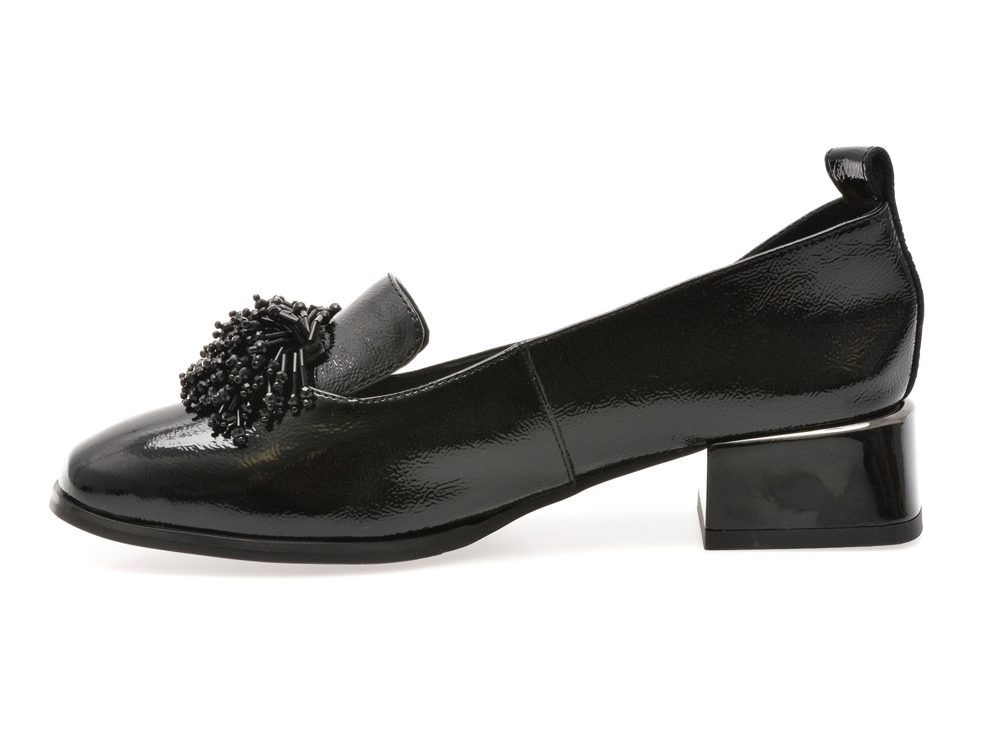 Pantofi EPICA negri, 3433, din piele naturala lacuita