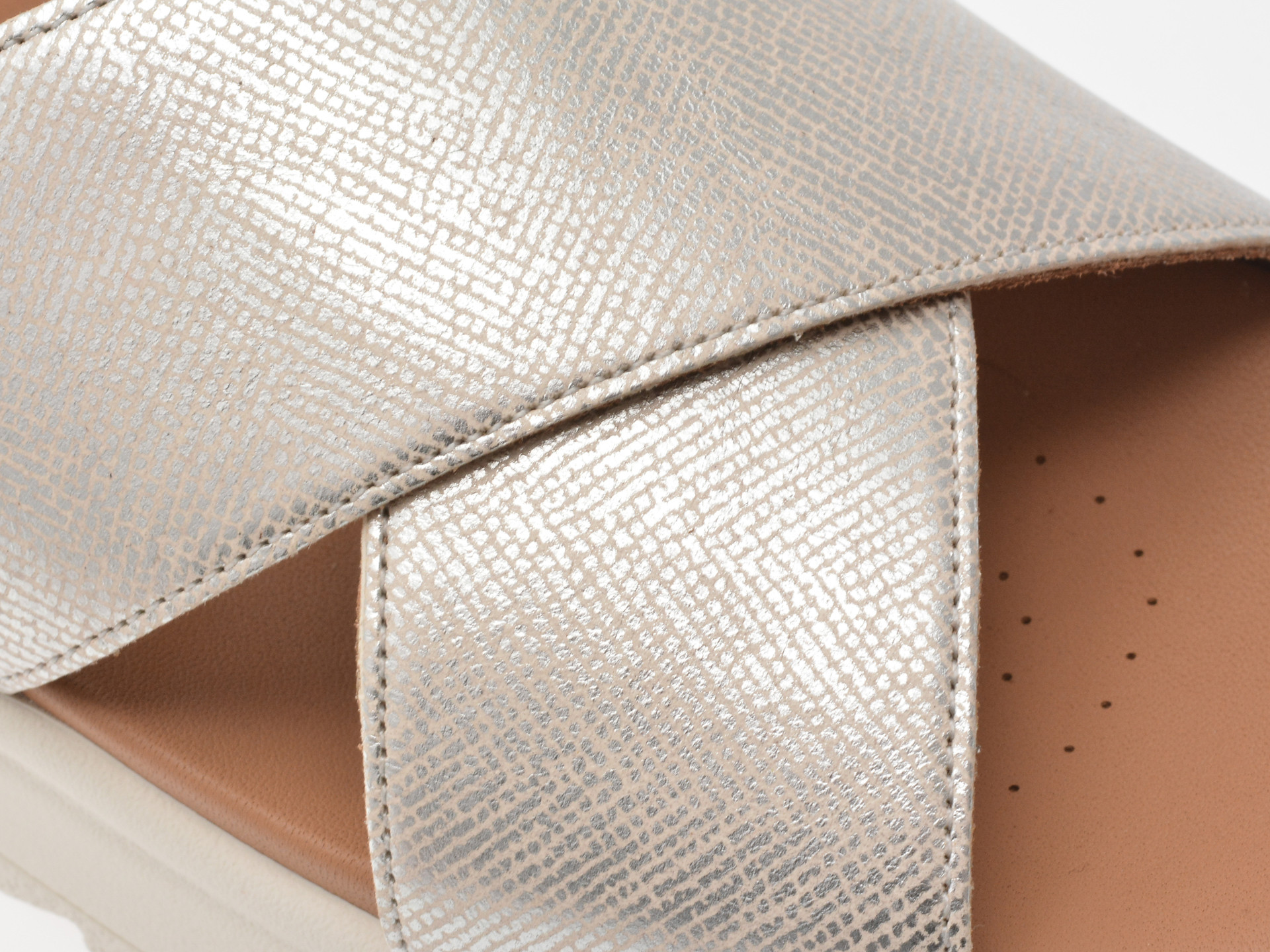 Sandale CLARKS argintii, DASH LITE WISH, din piele naturala