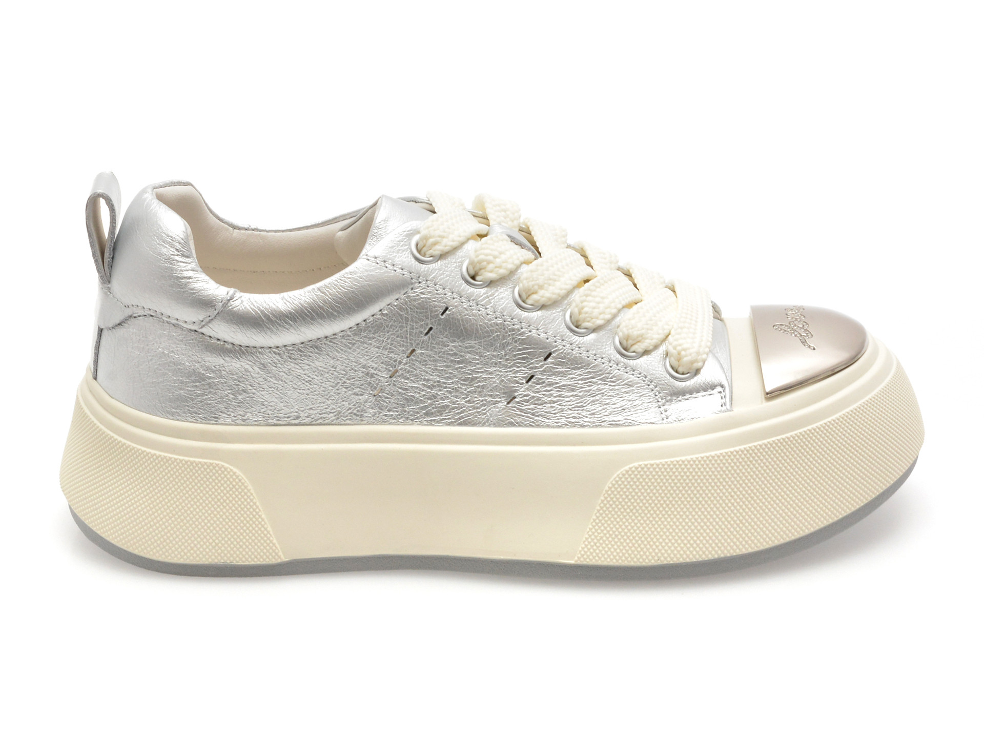 Pantofi sport EPICA argintii, 28701, din piele naturala