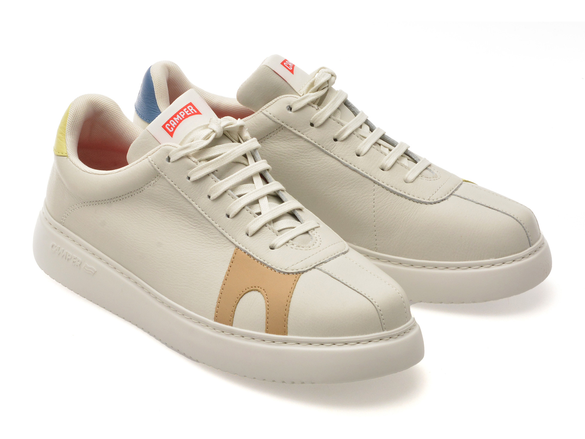 Pantofi sport CAMPER albi, K100743, din piele naturala