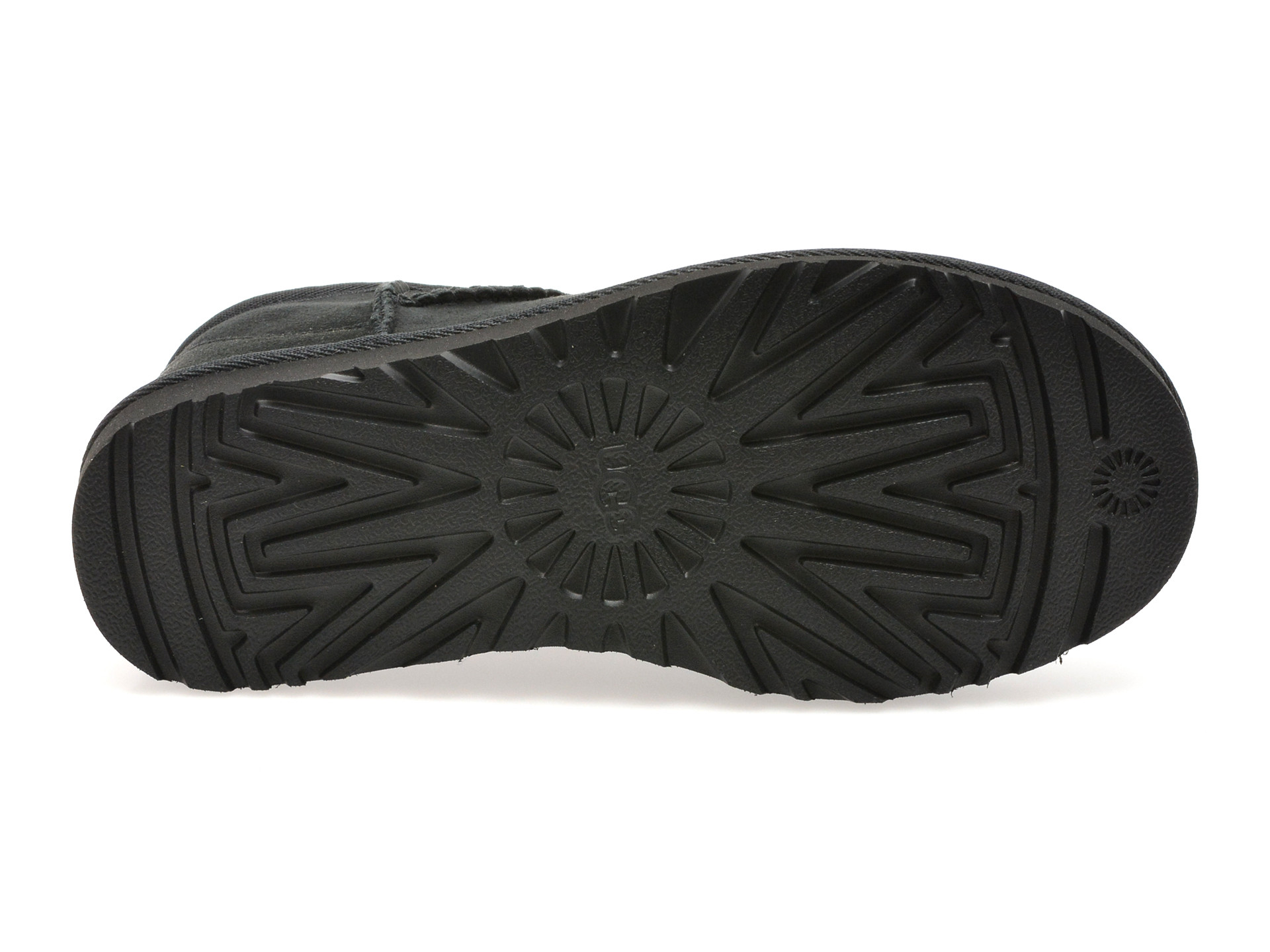 Ghete UGG negre, CLASSIC ULTRA MINI, din piele intoarsa