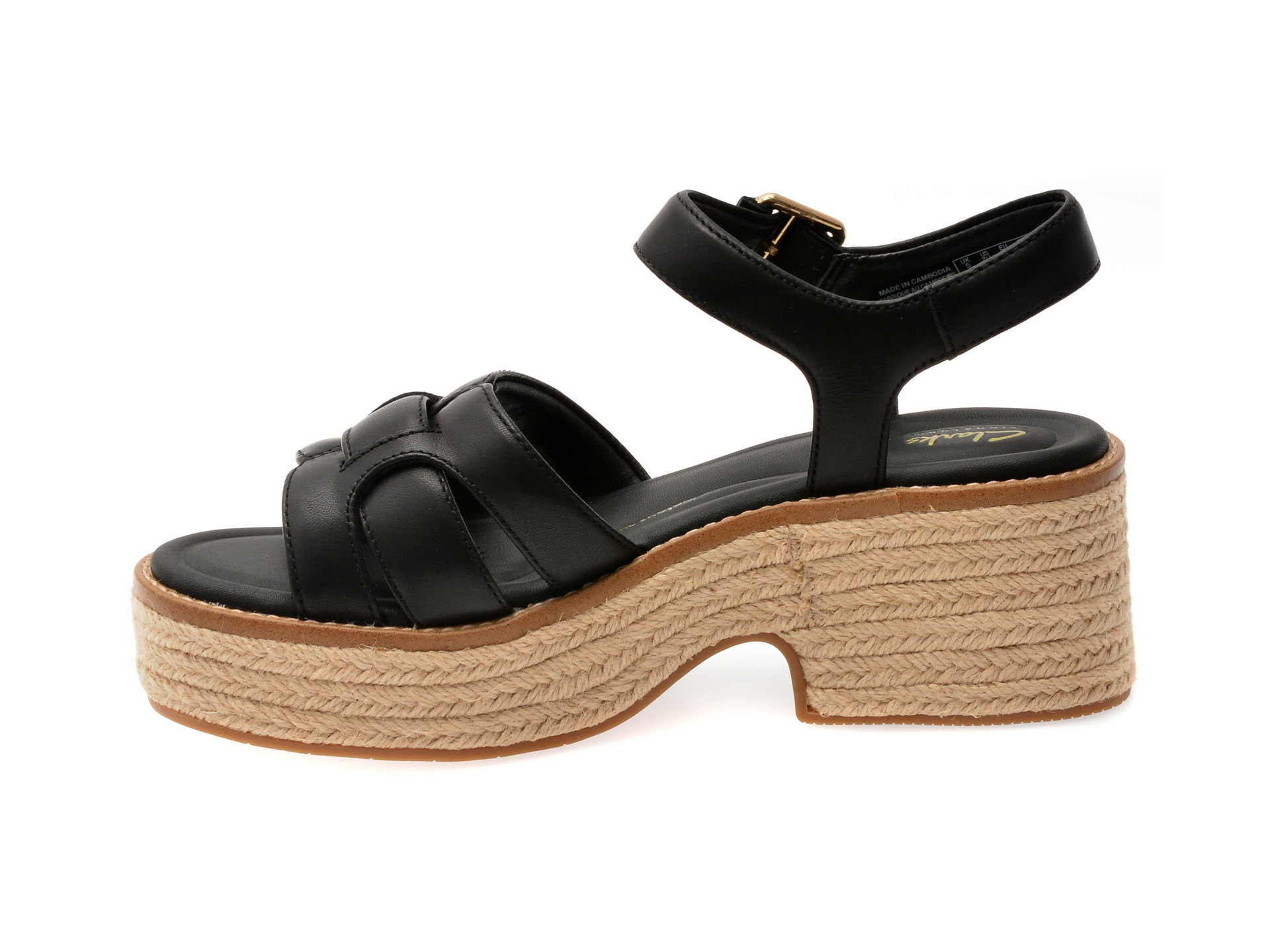 Sandale CLARKS negre, COLEDALE STRAP, din piele naturala