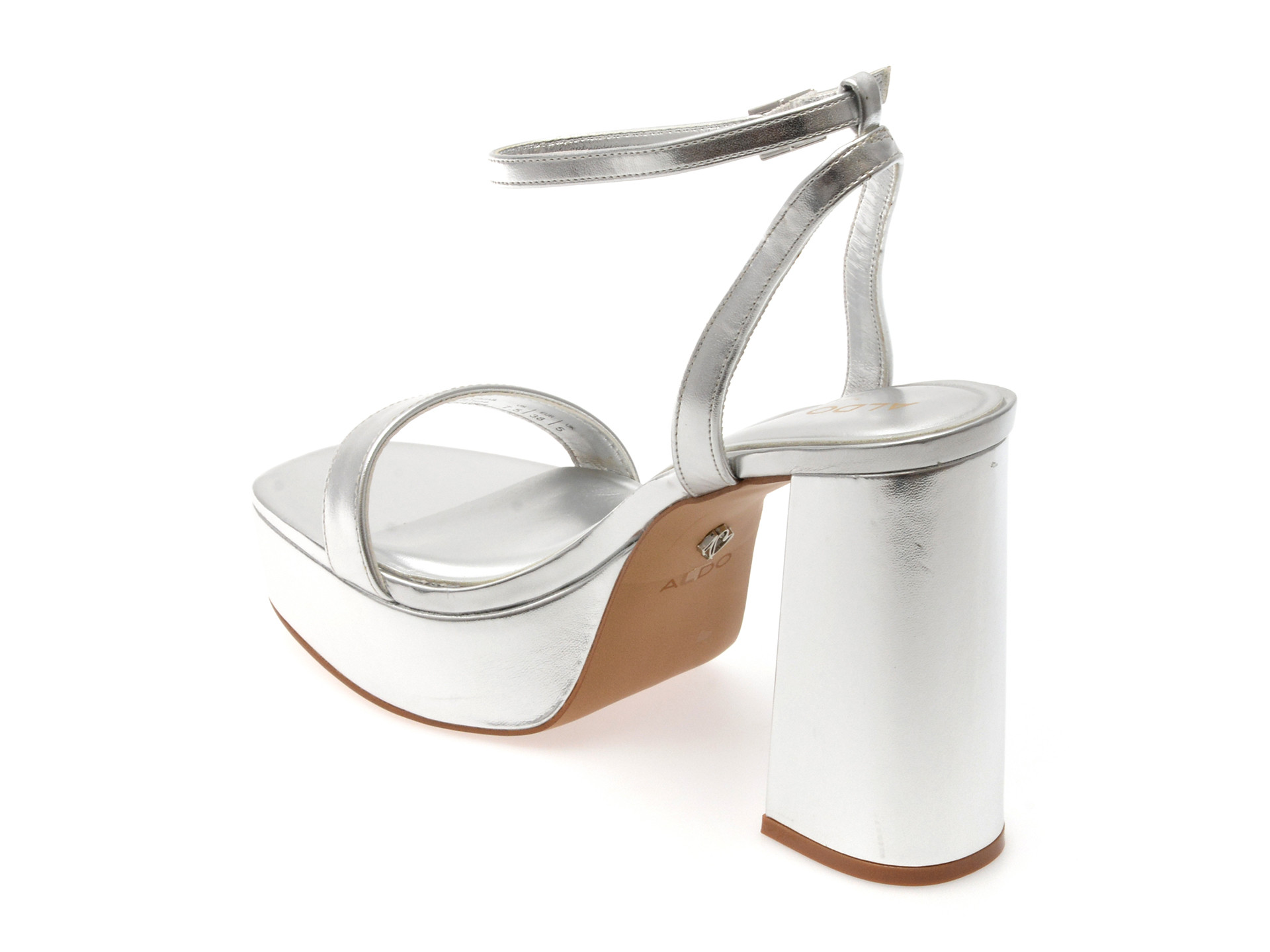 Sandale elegante ALDO argintii, VALALANNON 040, din piele ecologica