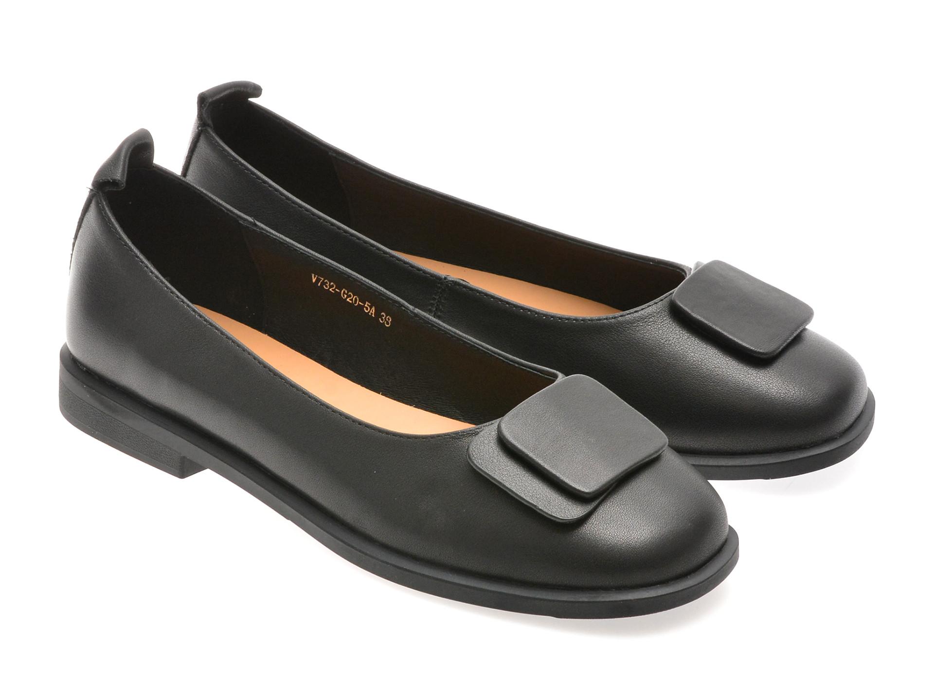 Balerini EPICA negri, V732G20, din piele naturala