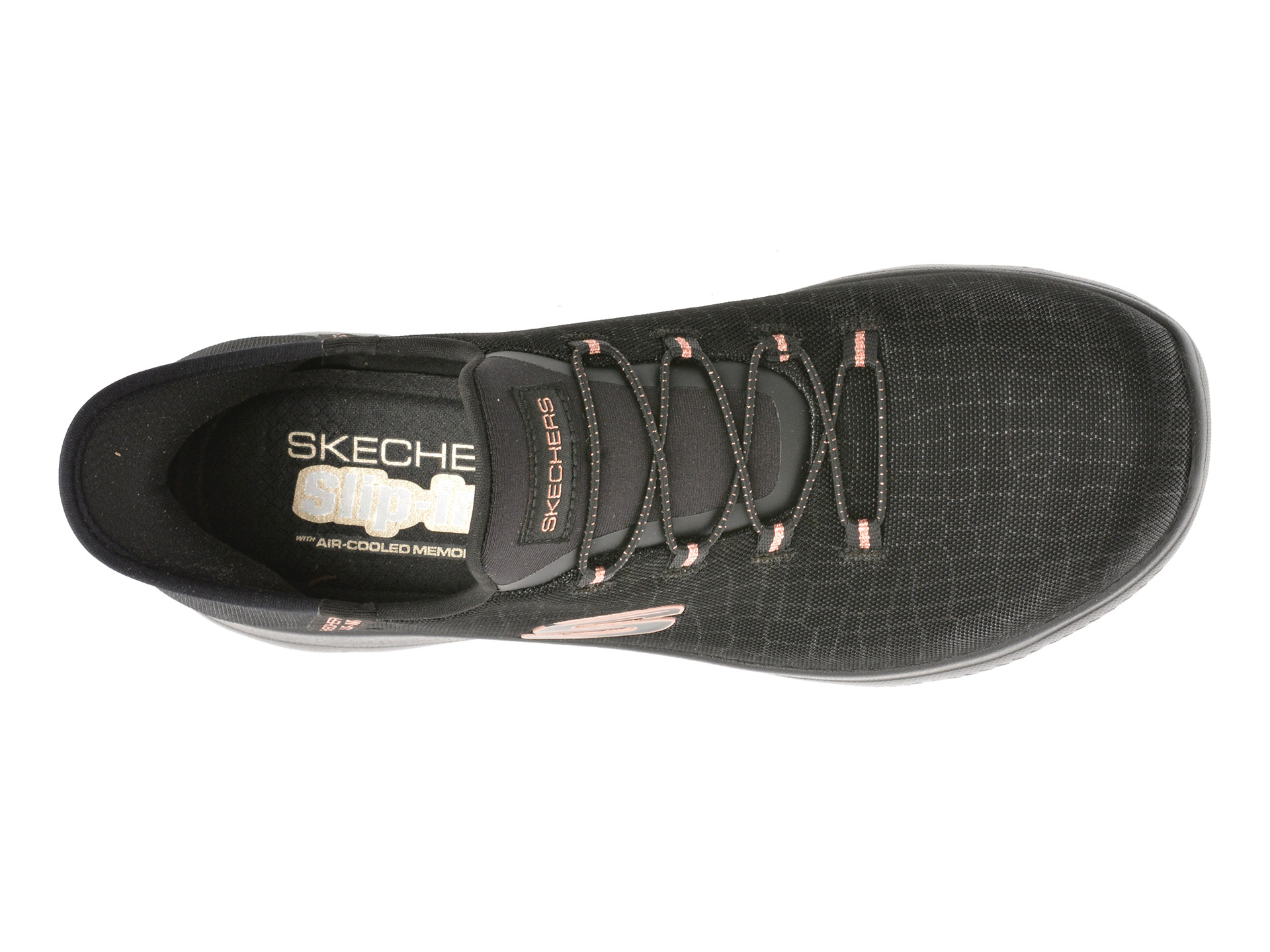 Pantofi sport SKECHERS negri, SUMMITS, din material textil