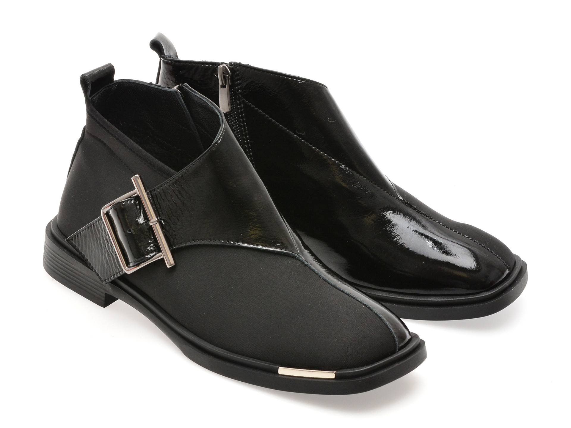 Ghete EPICA negre, 3941102, din piele naturala lacuita