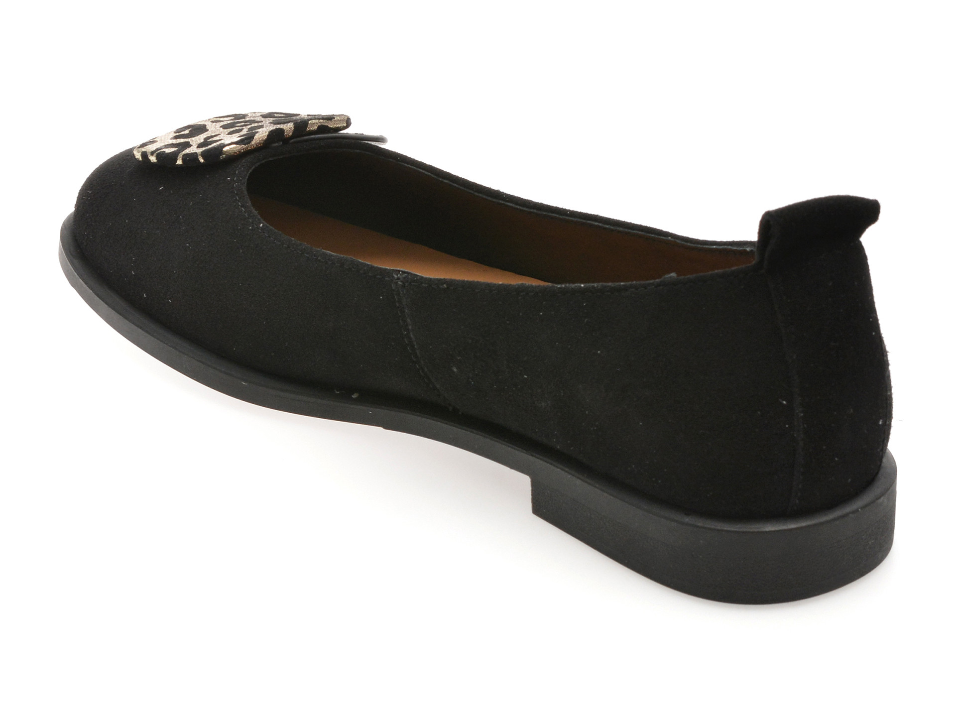 Balerini EPICA negri, V732G20, din piele intoarsa