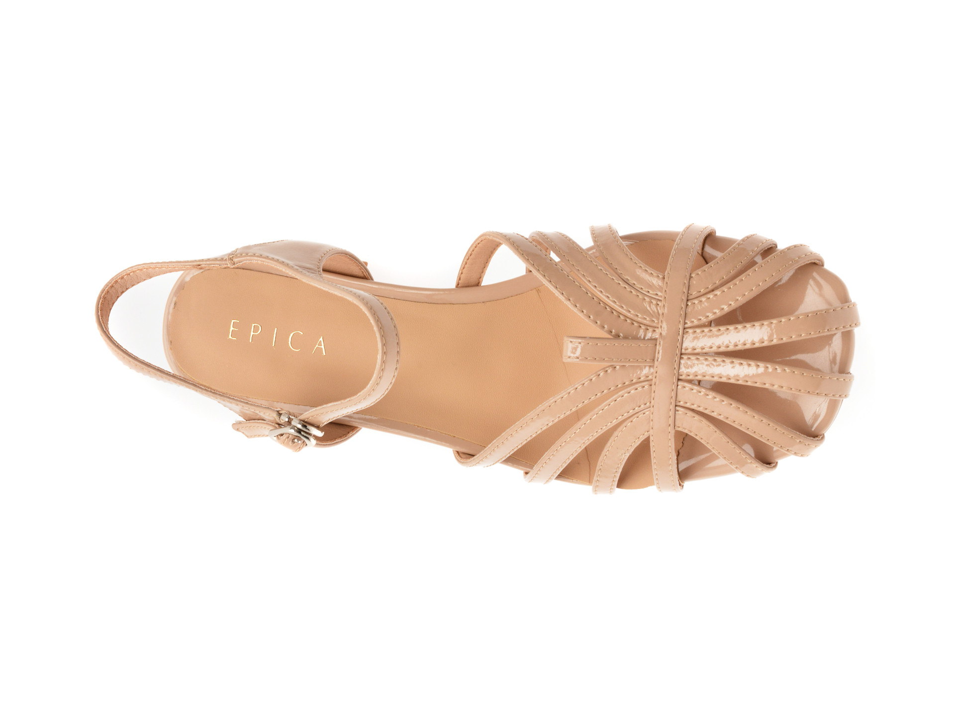 Sandale EPICA nude, 1295D19, din piele naturala lacuita
