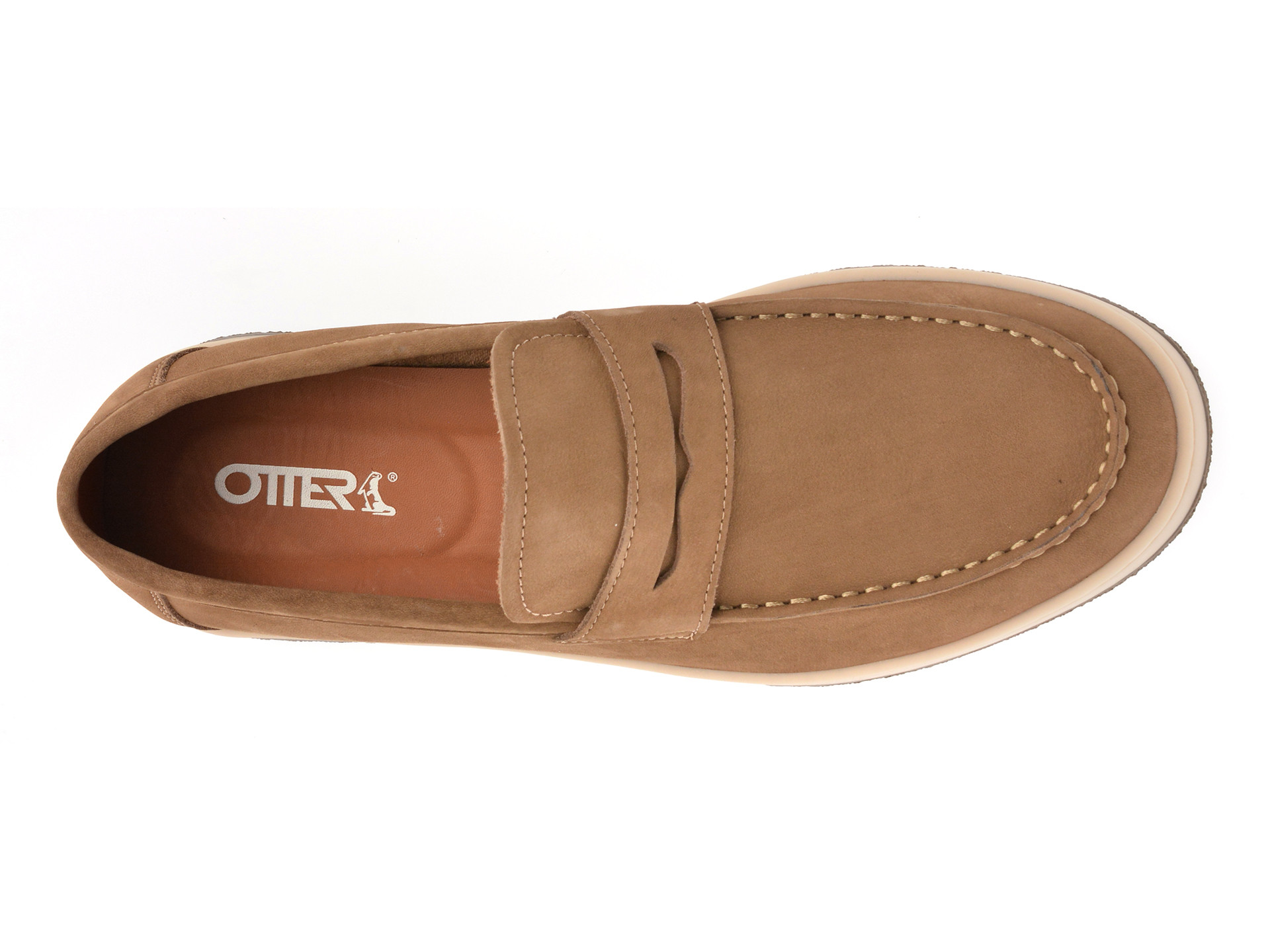 Mocasini OTTER maro, MU145, din nabuc