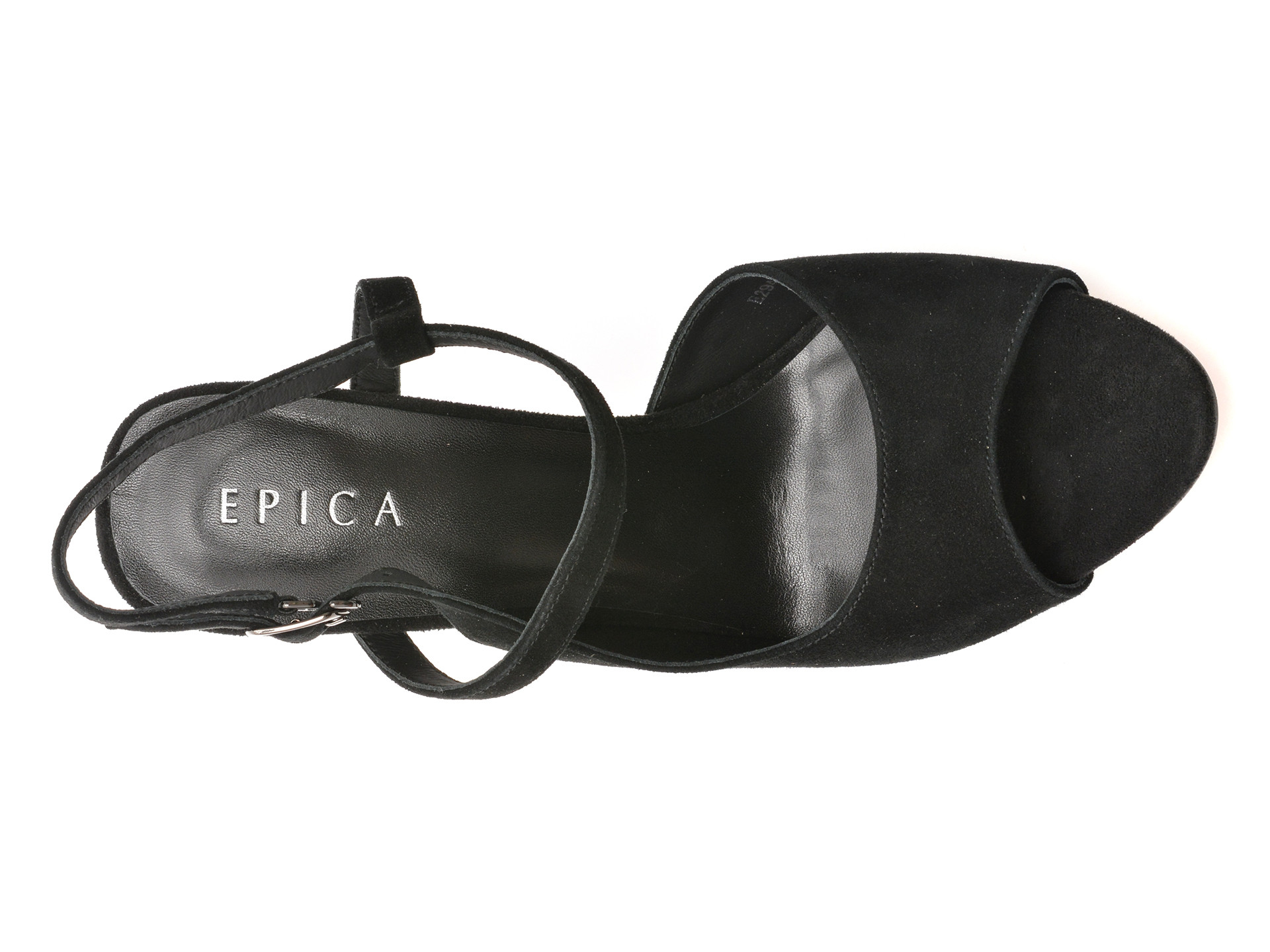 Sandale elegante EPICA negre, E294, din piele intoarsa