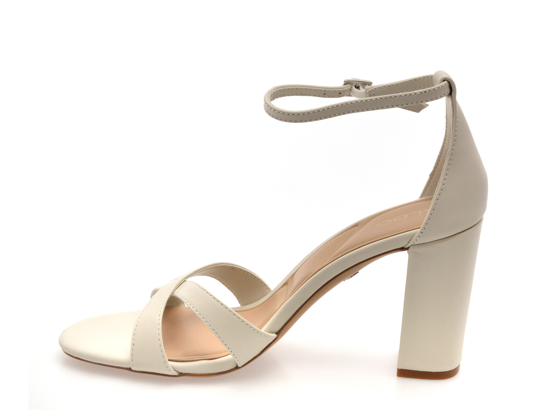 Sandale elegante ALDO albe, MELODIE 121, din piele naturala
