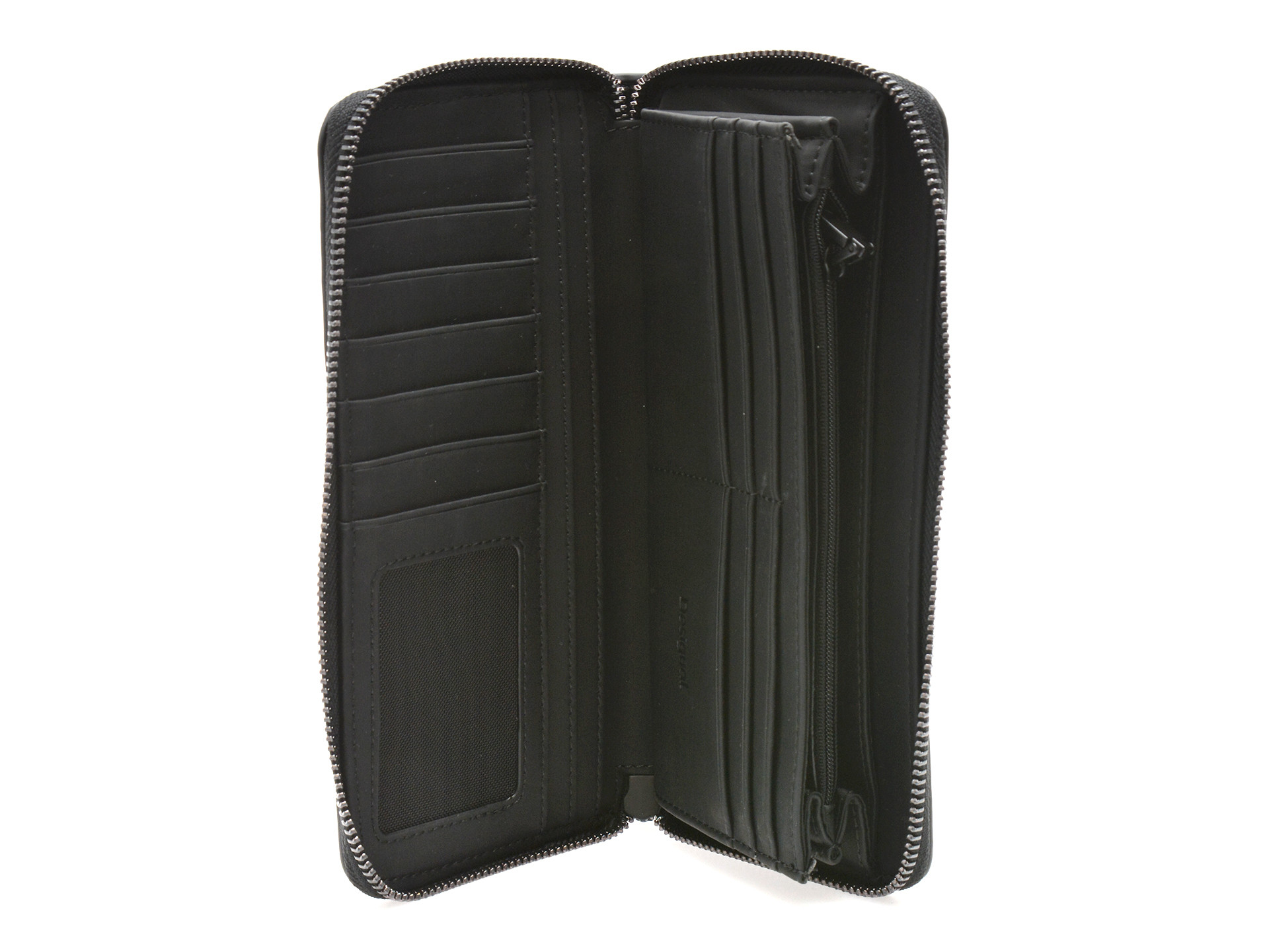 Portofel DESIGUAL negru, WAYP43, din piele ecologica