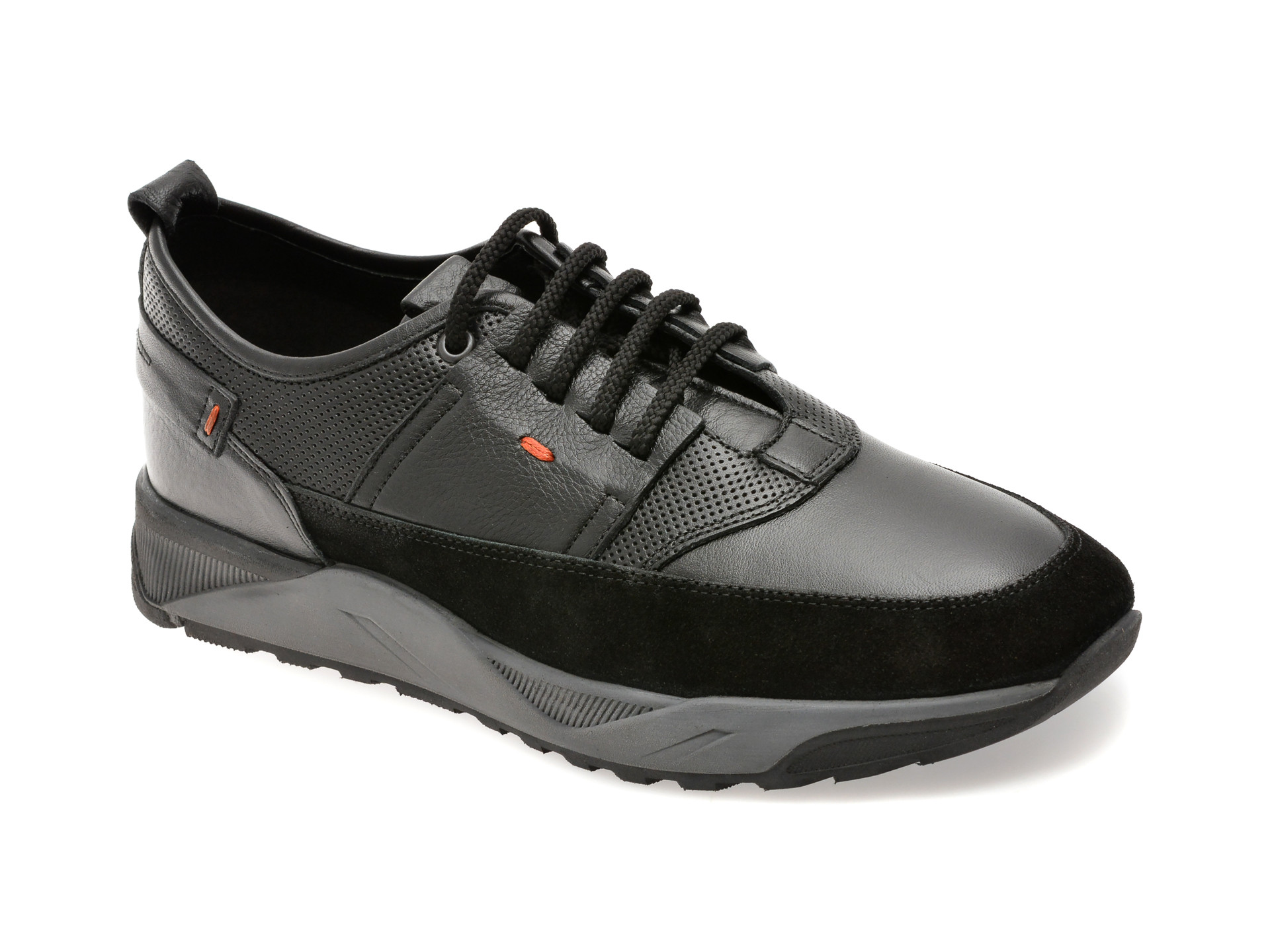 Pantofi sport OTTER negri, MISE121, din piele naturala