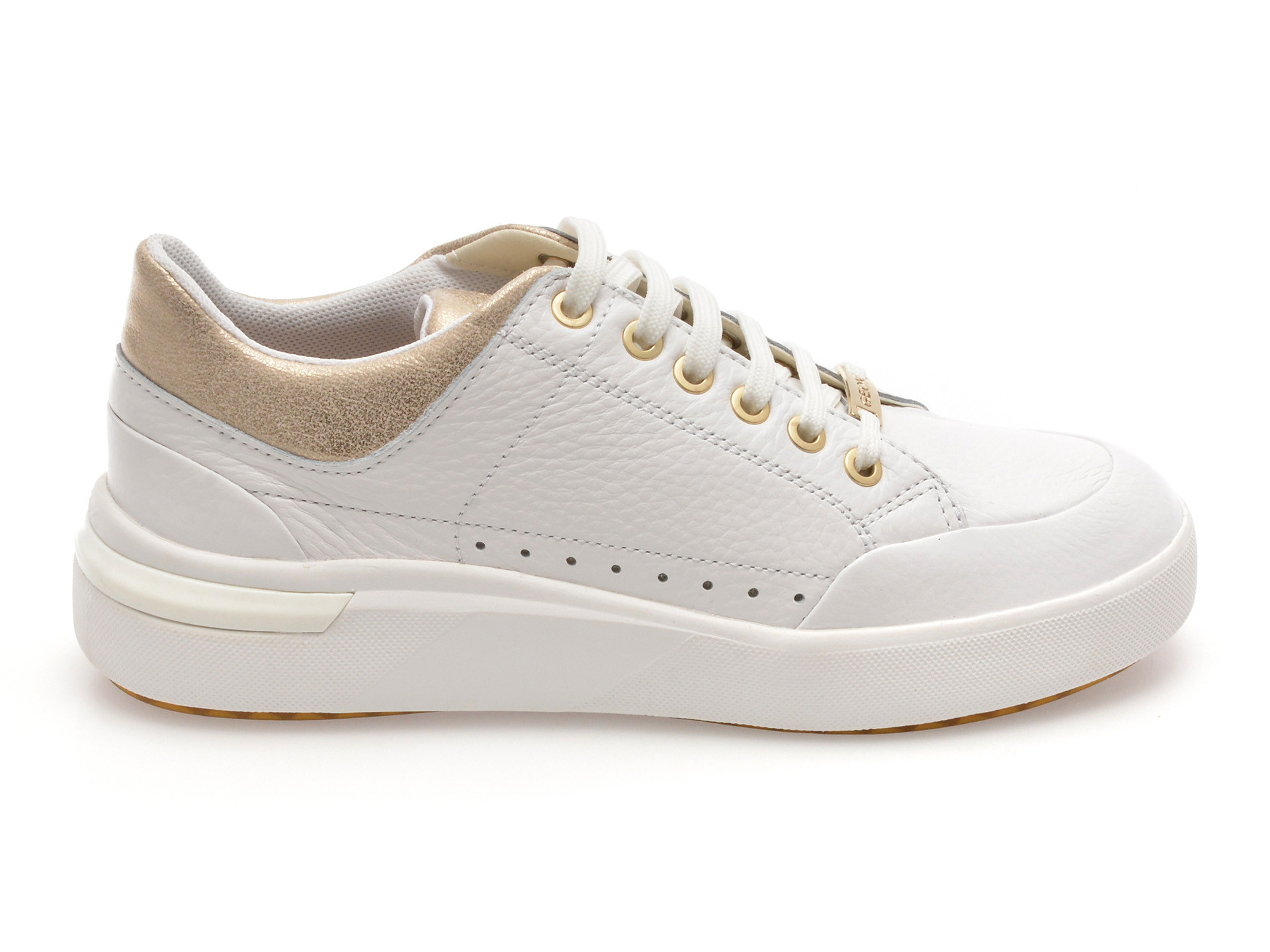 Pantofi sport GEOX albi, D36QFA, din piele naturala
