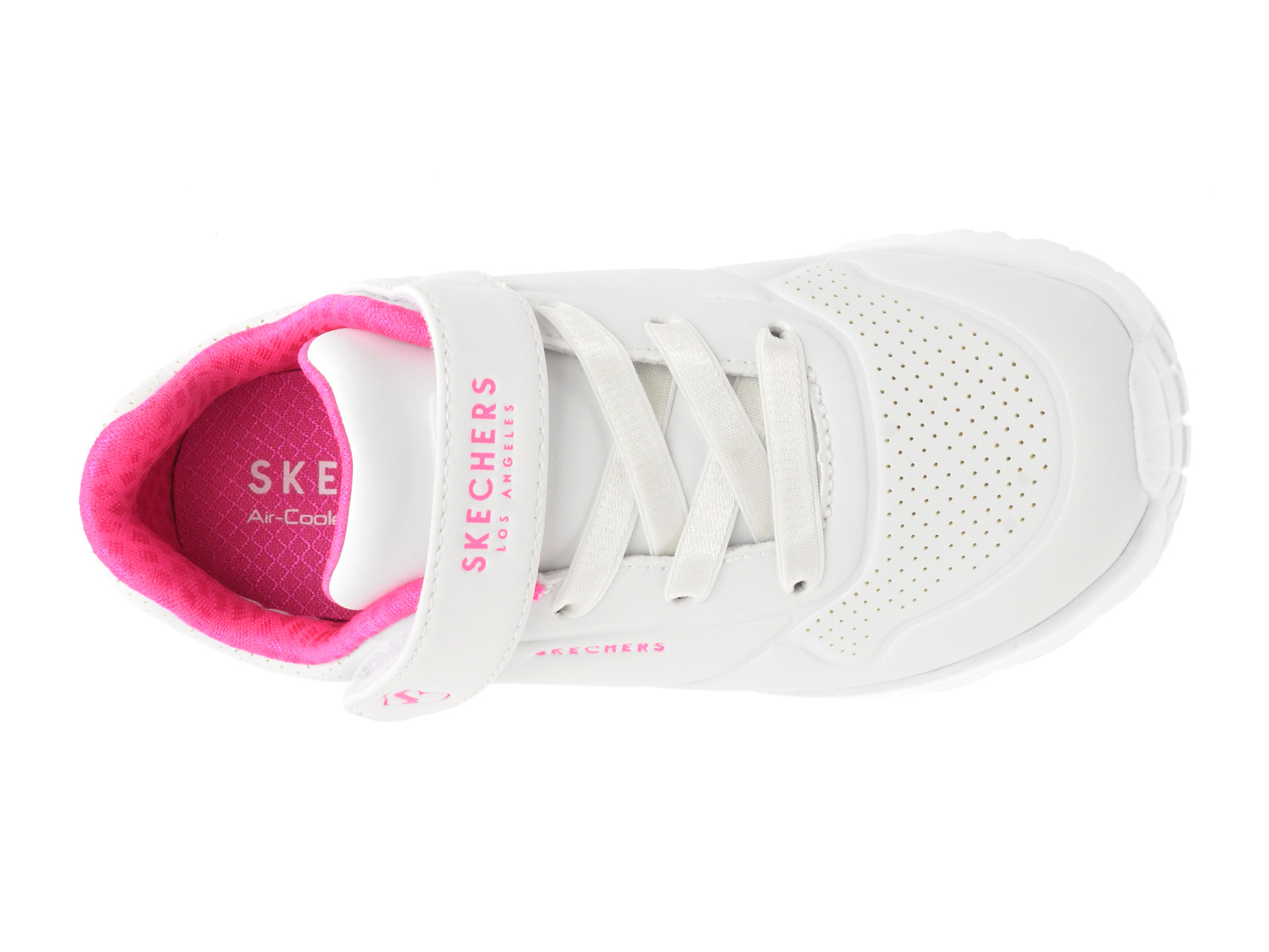 Pantofi sport SKECHERS albi, UNO LITE, din piele ecologica